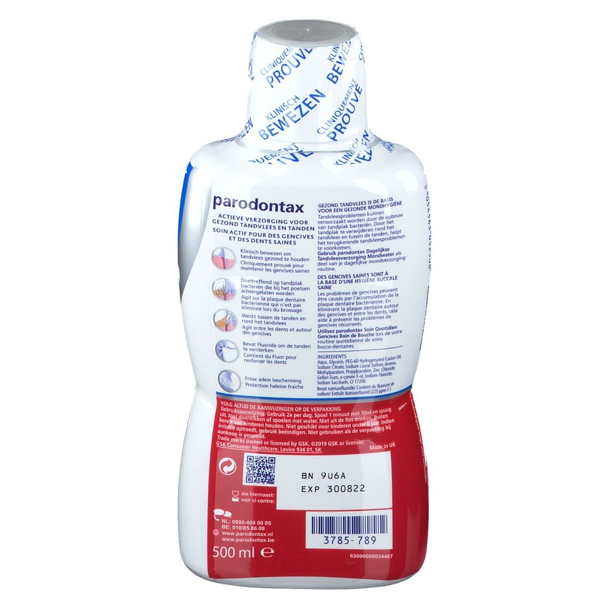 Parodontax Bain de Bouche Soin Gencives Quotidiens Extra Fresh