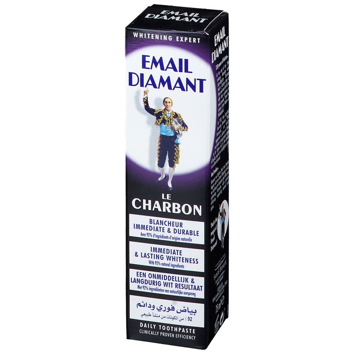 Email Diamant - Le Charbon Dentifrice - Blancheur immédiate & durable -  Utilisation quotidienne - 75 ml - Lot de 4 : : Hygiène et Santé
