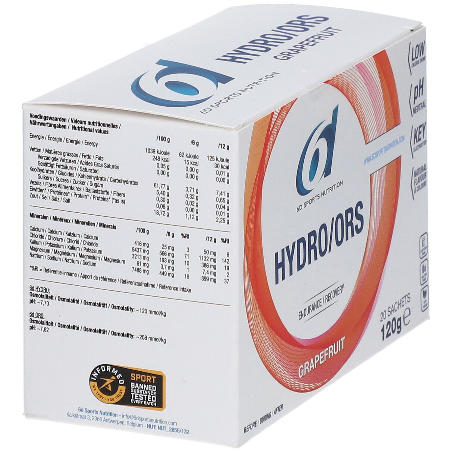  6D Sports Nutrition Hydro / ORS Pamplemousse