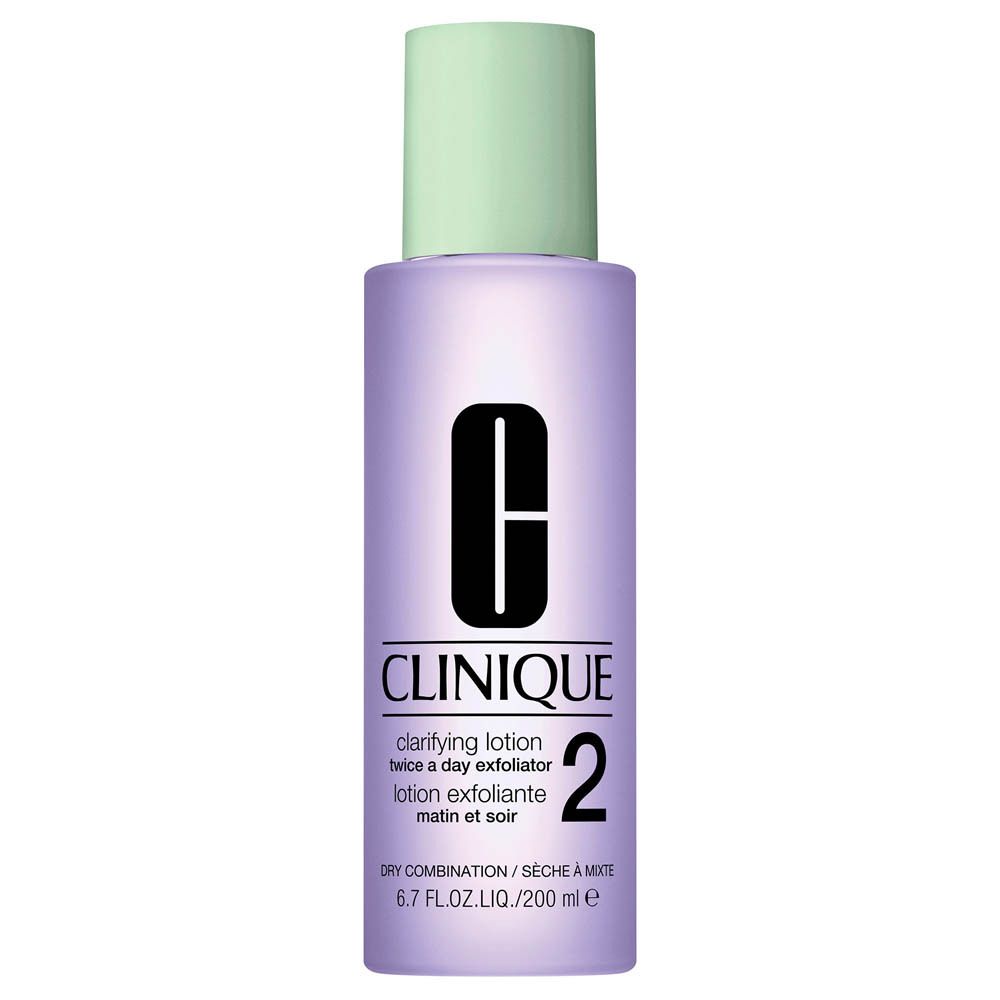 Flacon de Lotion Clarifiante 2 CLINIQUE avec bouchon vert clair.