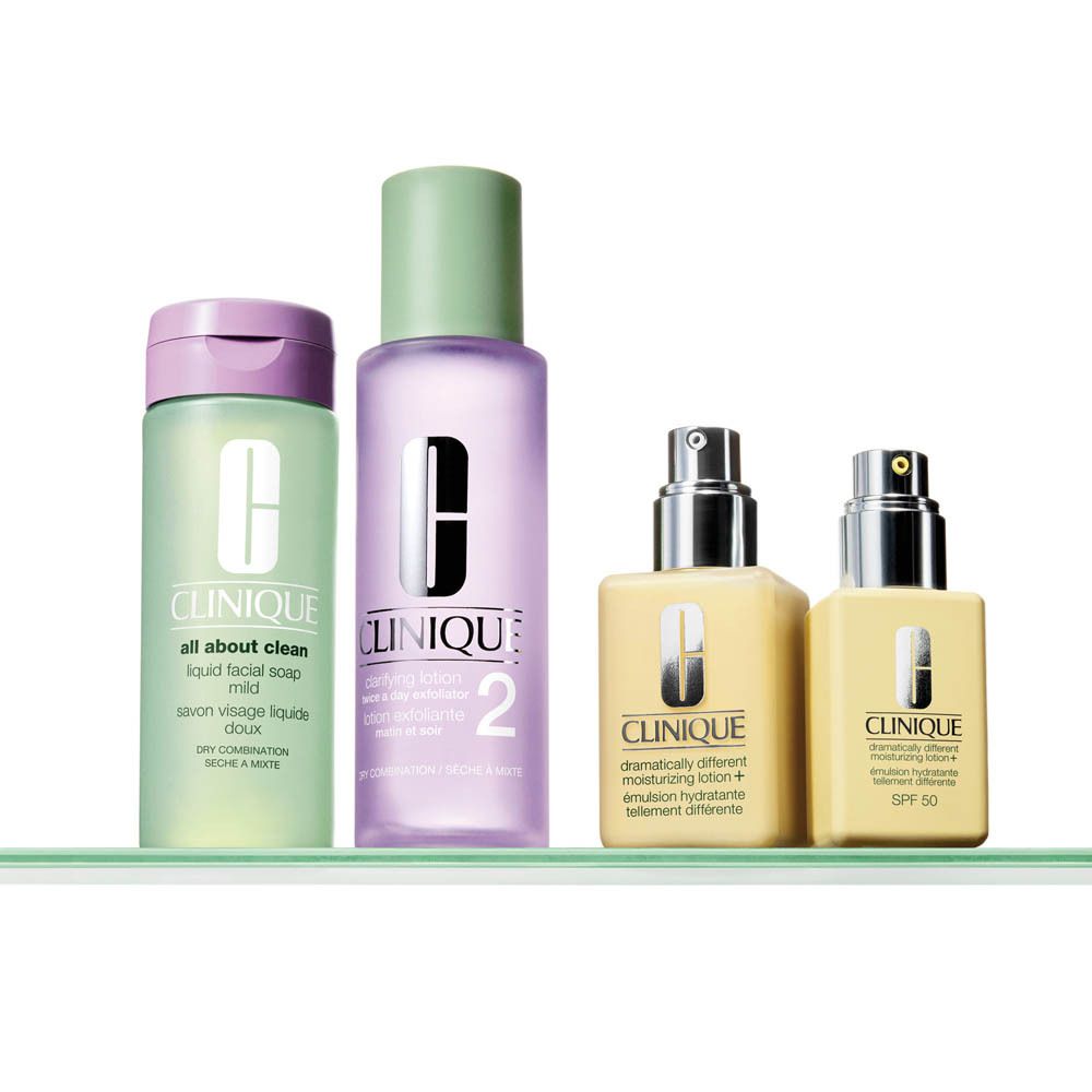 Vue latérale du flacon de Lotion Clarifiante 2 CLINIQUE avec ingrédients.