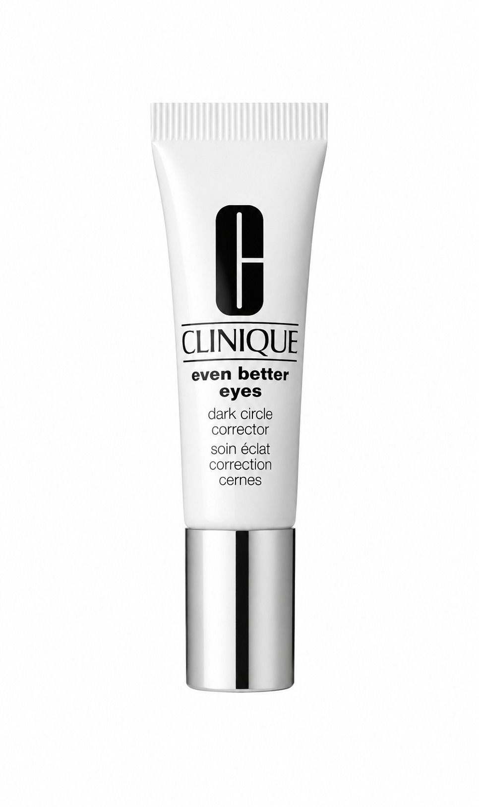 Tube Clinique Even Better Eyes avec bouchon à vis argenté.