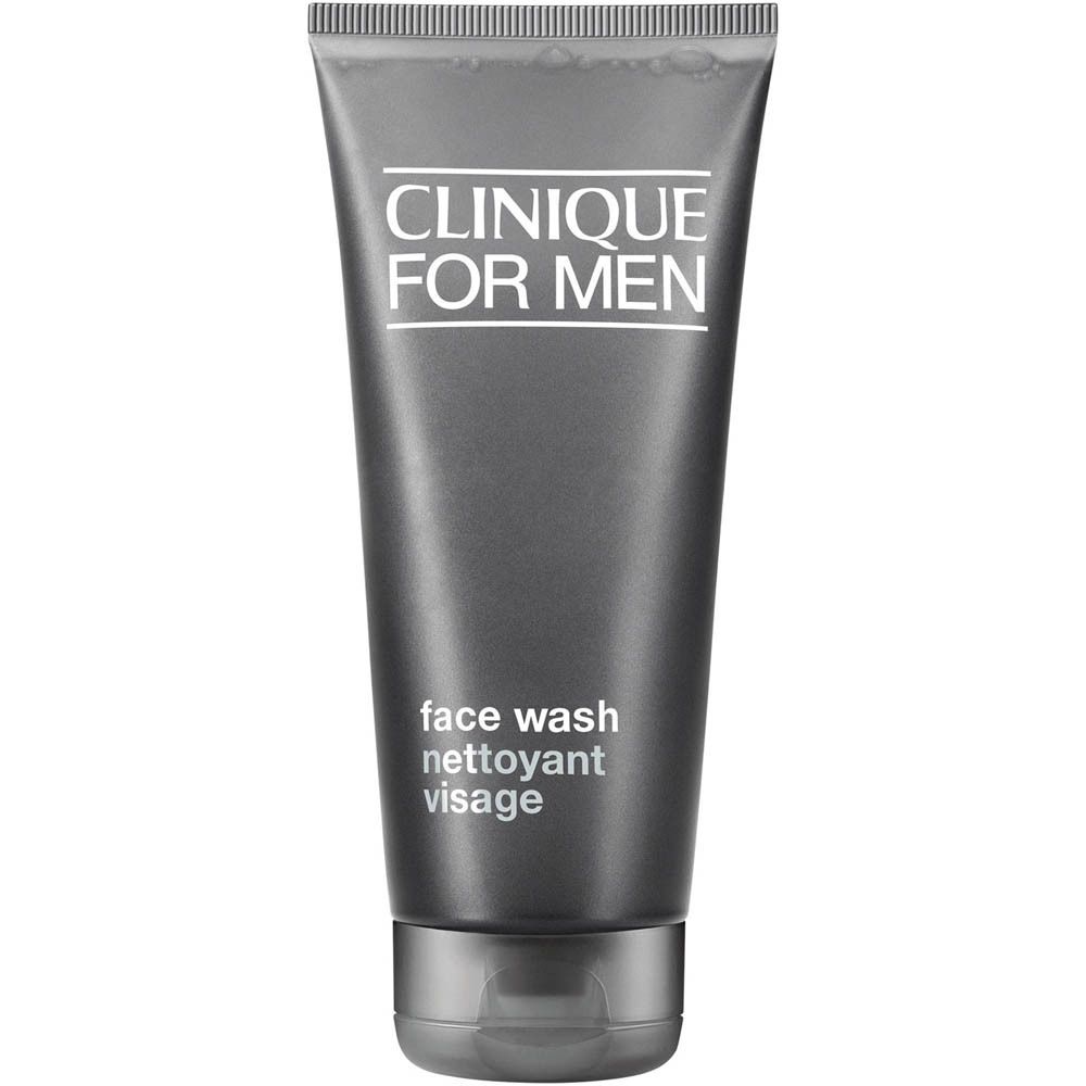 Nettoyant visage Clinique for Men dans un tube foncé.