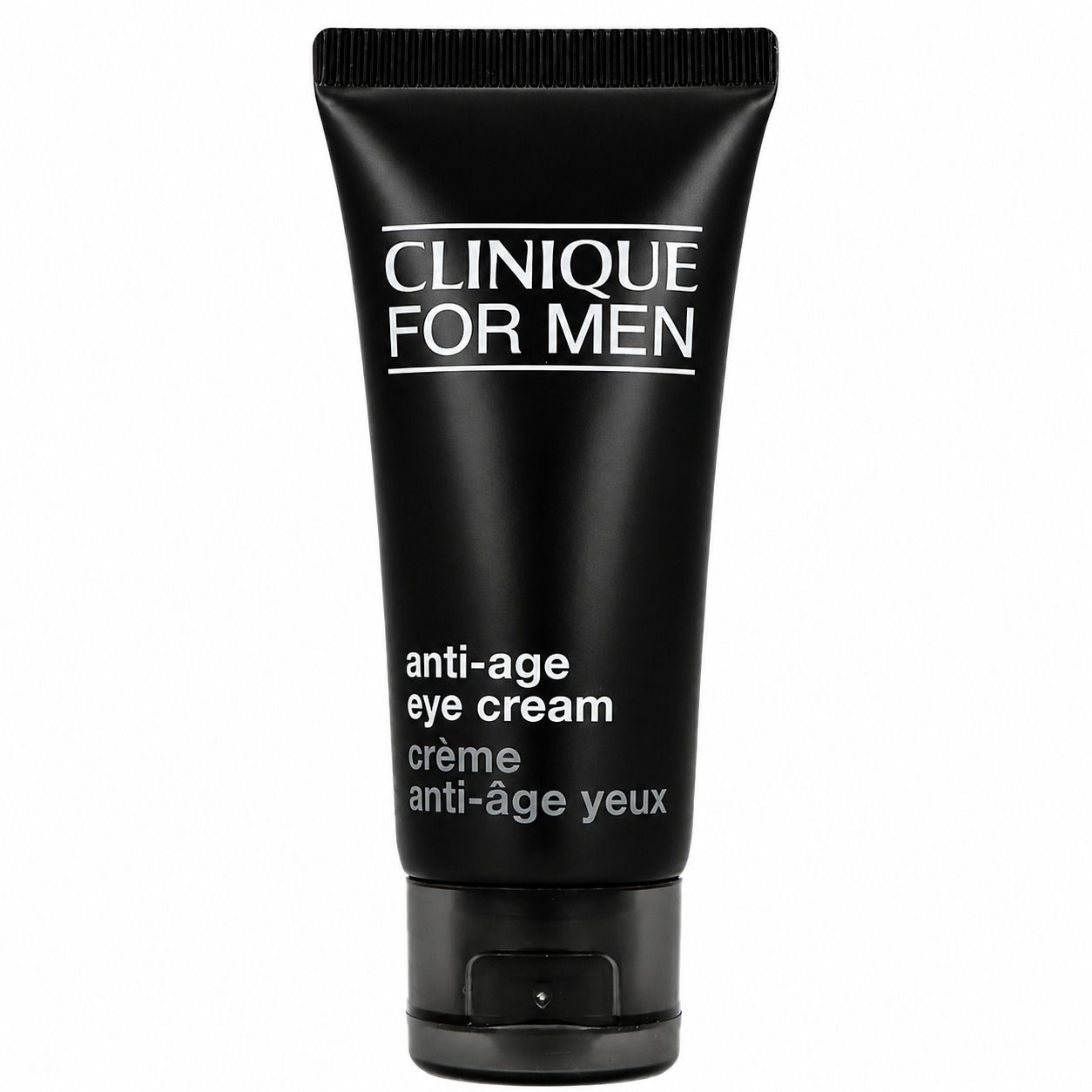 Crème anti-âge pour les yeux Clinique For Men dans un tube foncé avec capuchon.