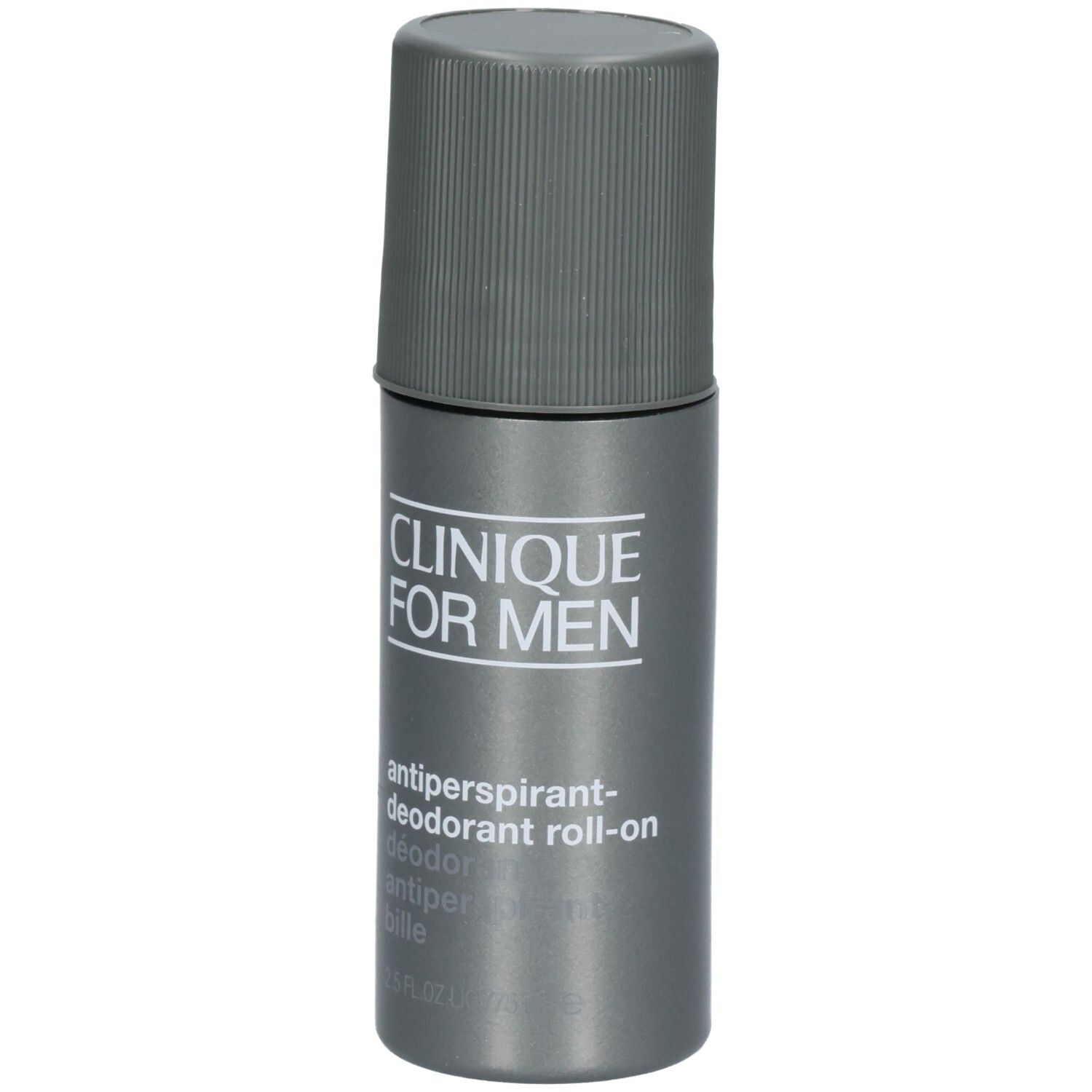 Clinique For Men Antiperspirant-Deodorant Roll-on, vue de face avec étiquette.