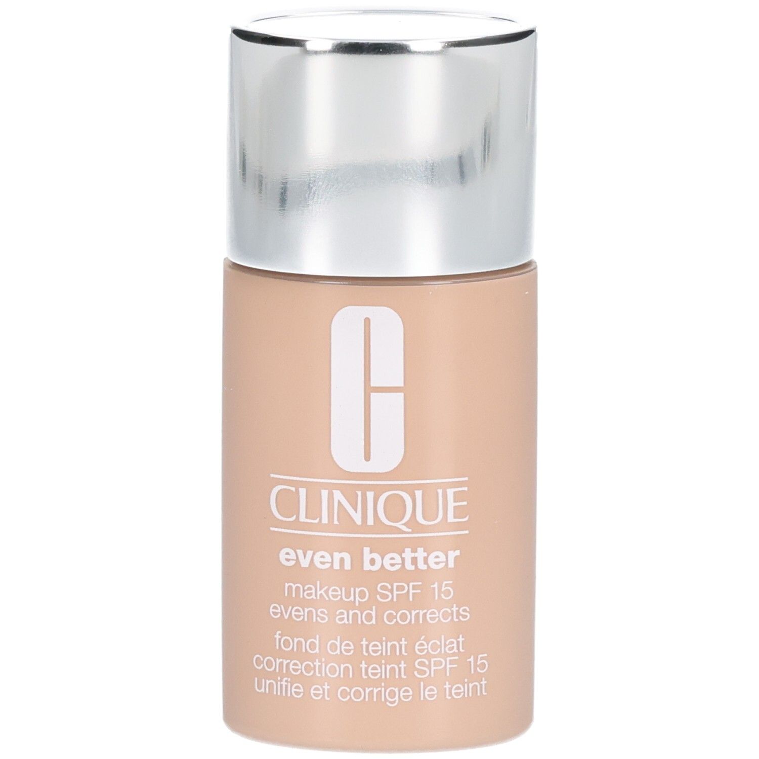 Clinique Even Better Makeup SPF 15, Ivory. Flacon avec bouchon argenté.