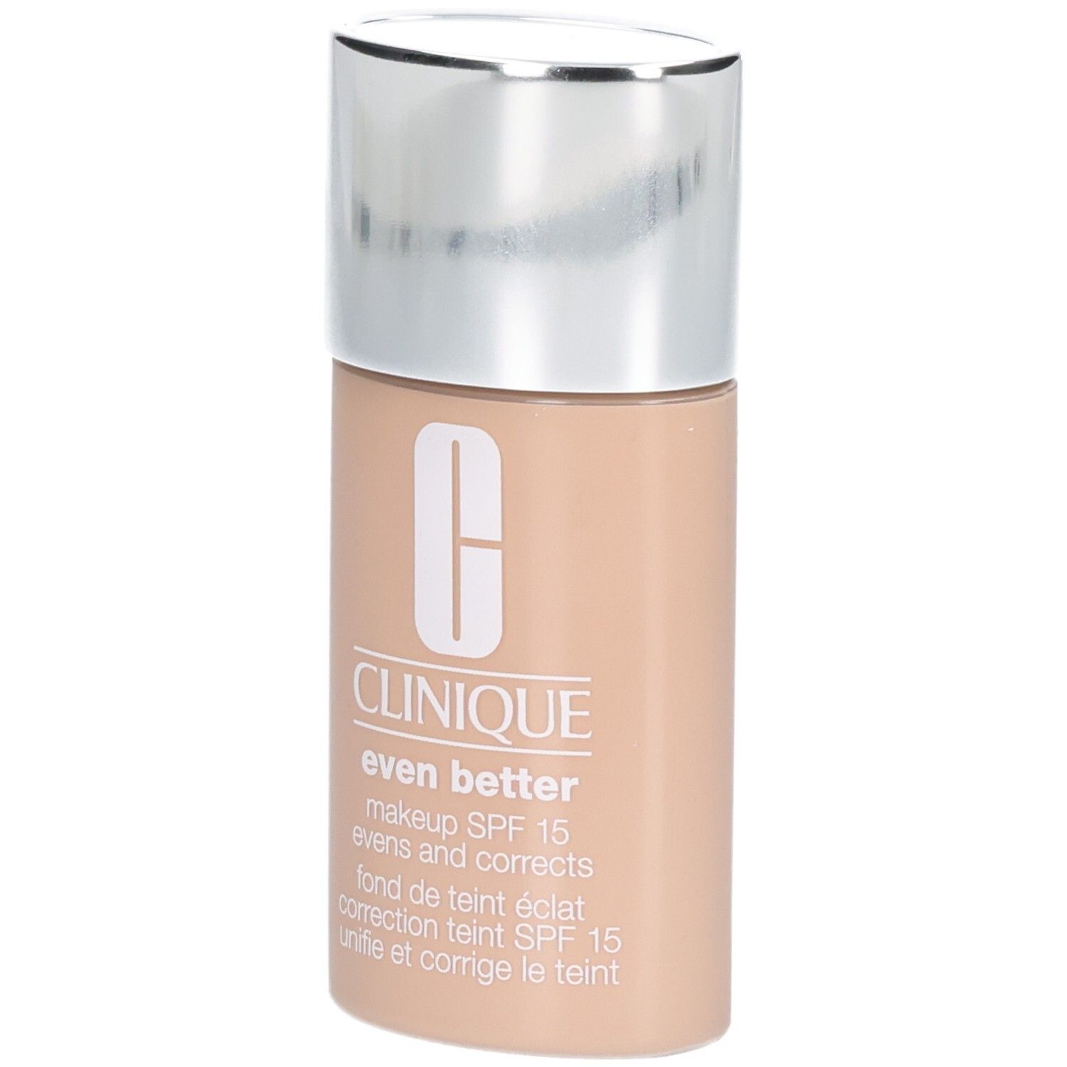Clinique Even Better Makeup SPF 15, Ivory. Flacon avec bouchon argenté.