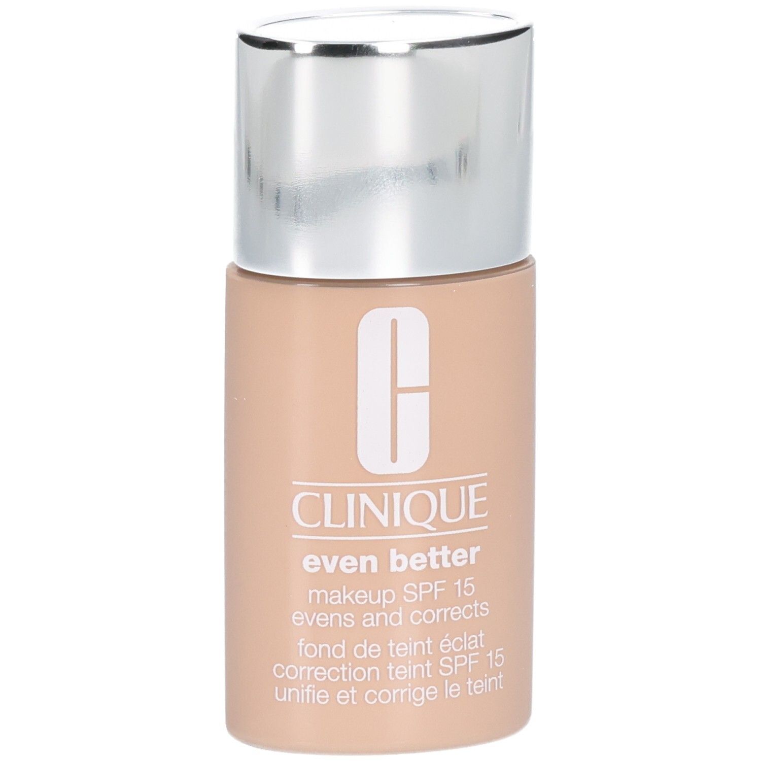 Clinique Even Better Makeup SPF 15, Ivory. Flacon avec bouchon argenté.