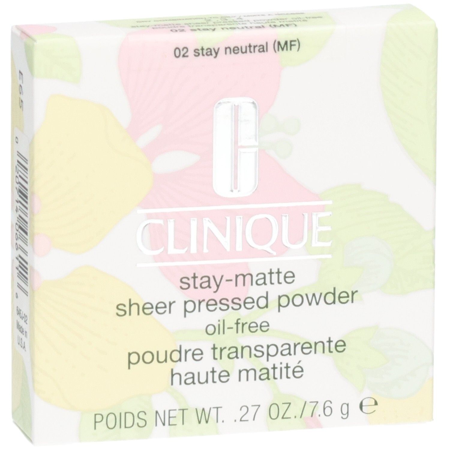 Emballage Clinique Stay-Matte Sheer Pressed Powder, teinte 02 Stay Neutral.