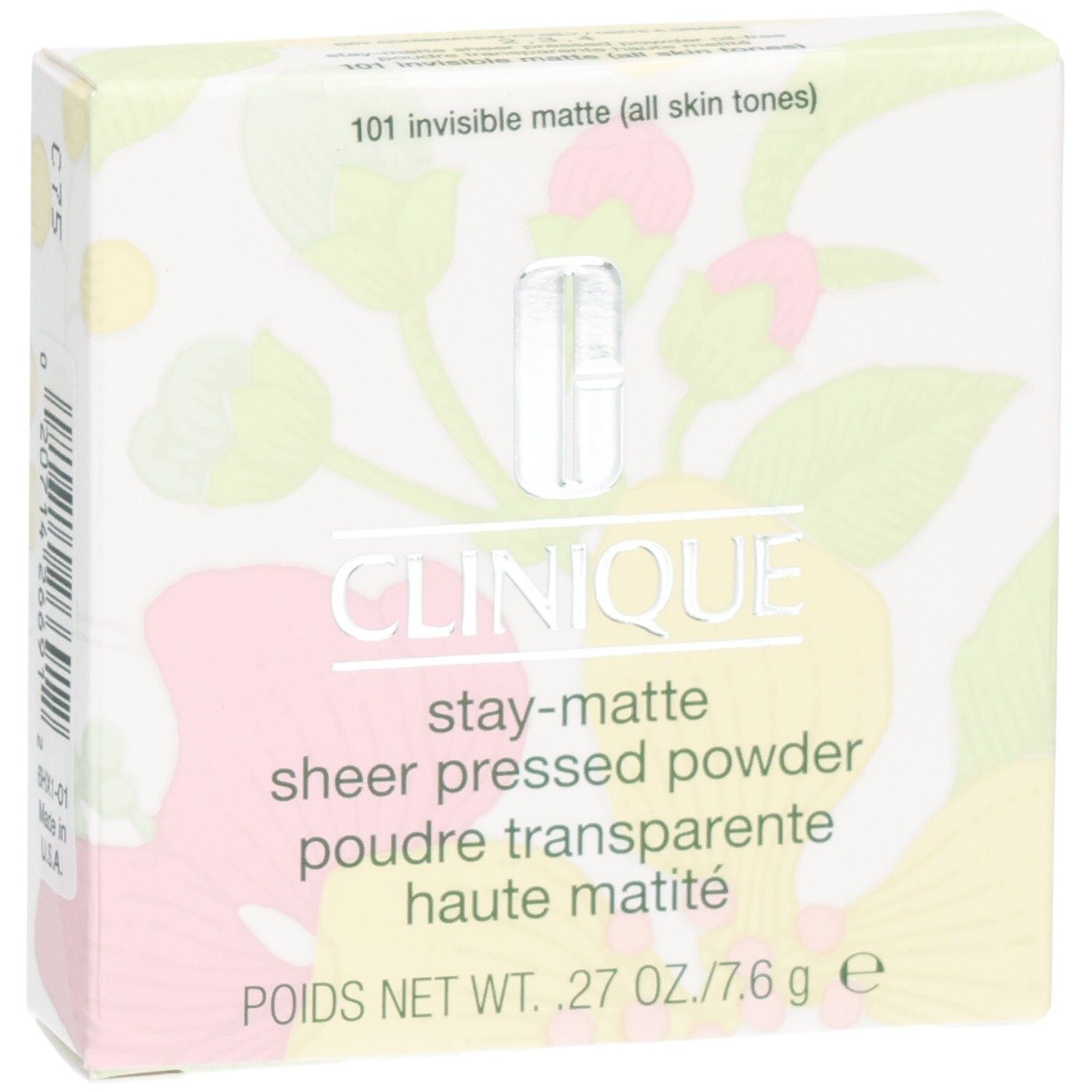 Clinique Stay-Matte Poudre Compacte Transparente, 101 Invisible Matte, 7.6g.