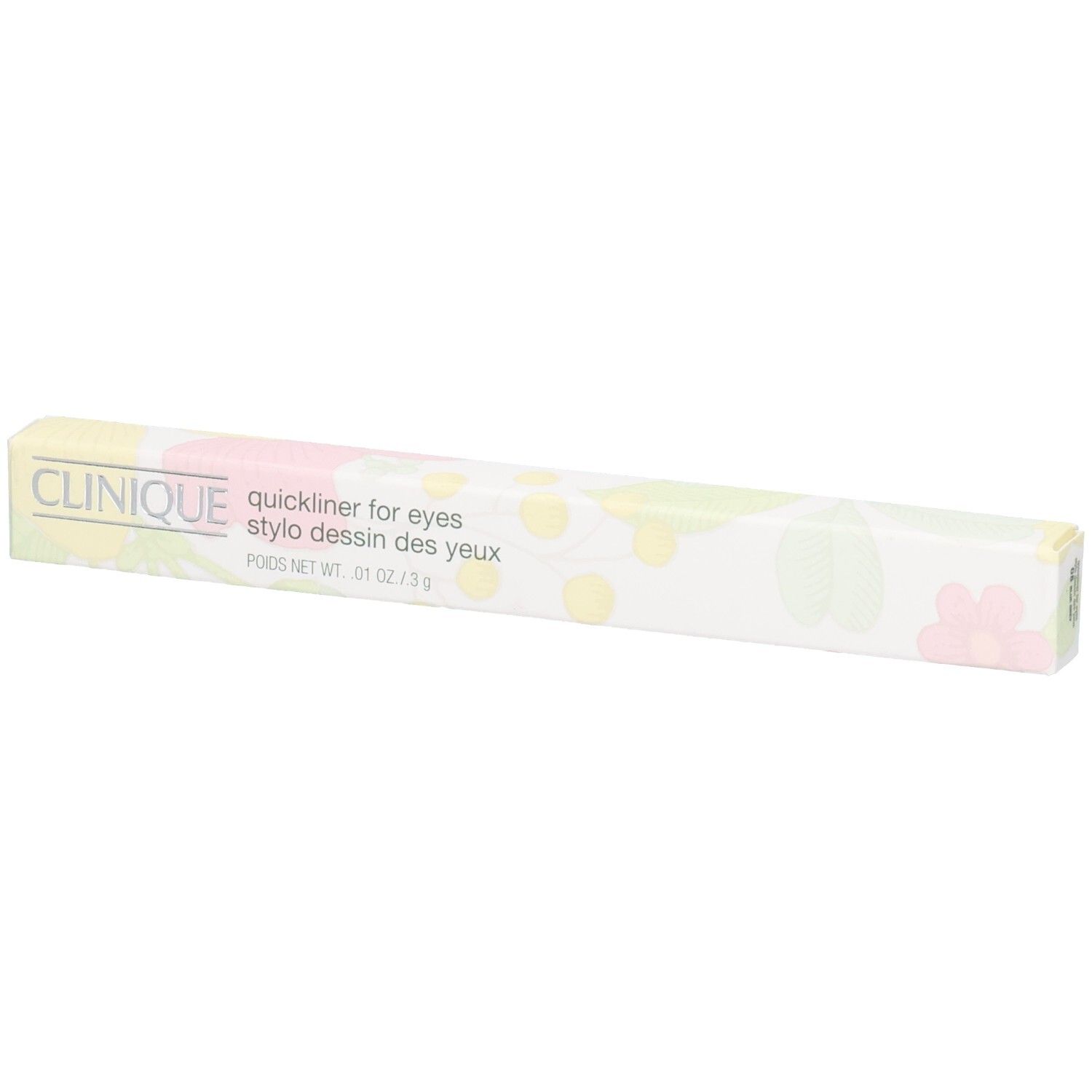 Emballage du Clinique Quickliner for Eyes, imprimé floral.