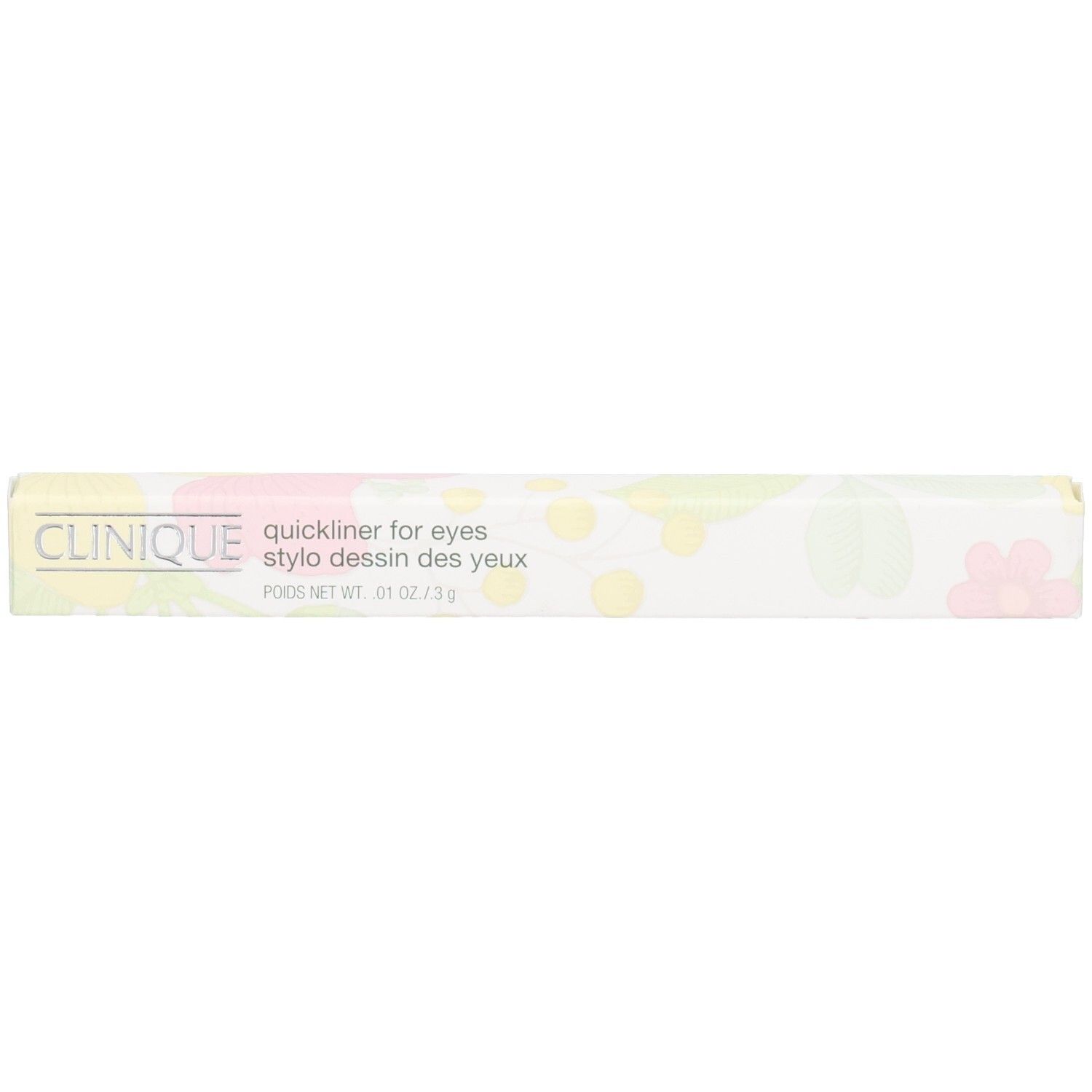 Emballage du Clinique Quickliner for Eyes, imprimé floral.