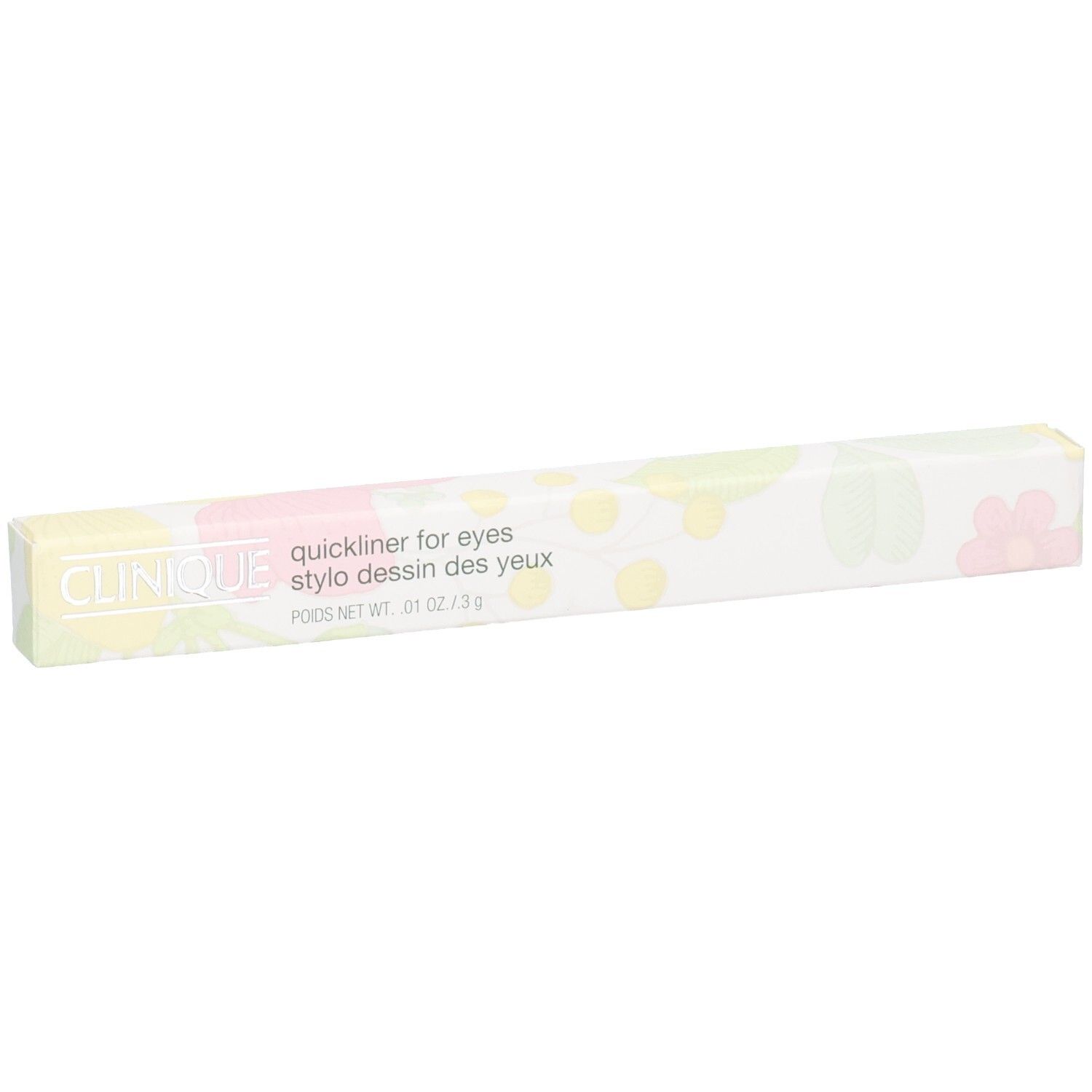 Emballage du Clinique Quickliner for Eyes, imprimé floral.