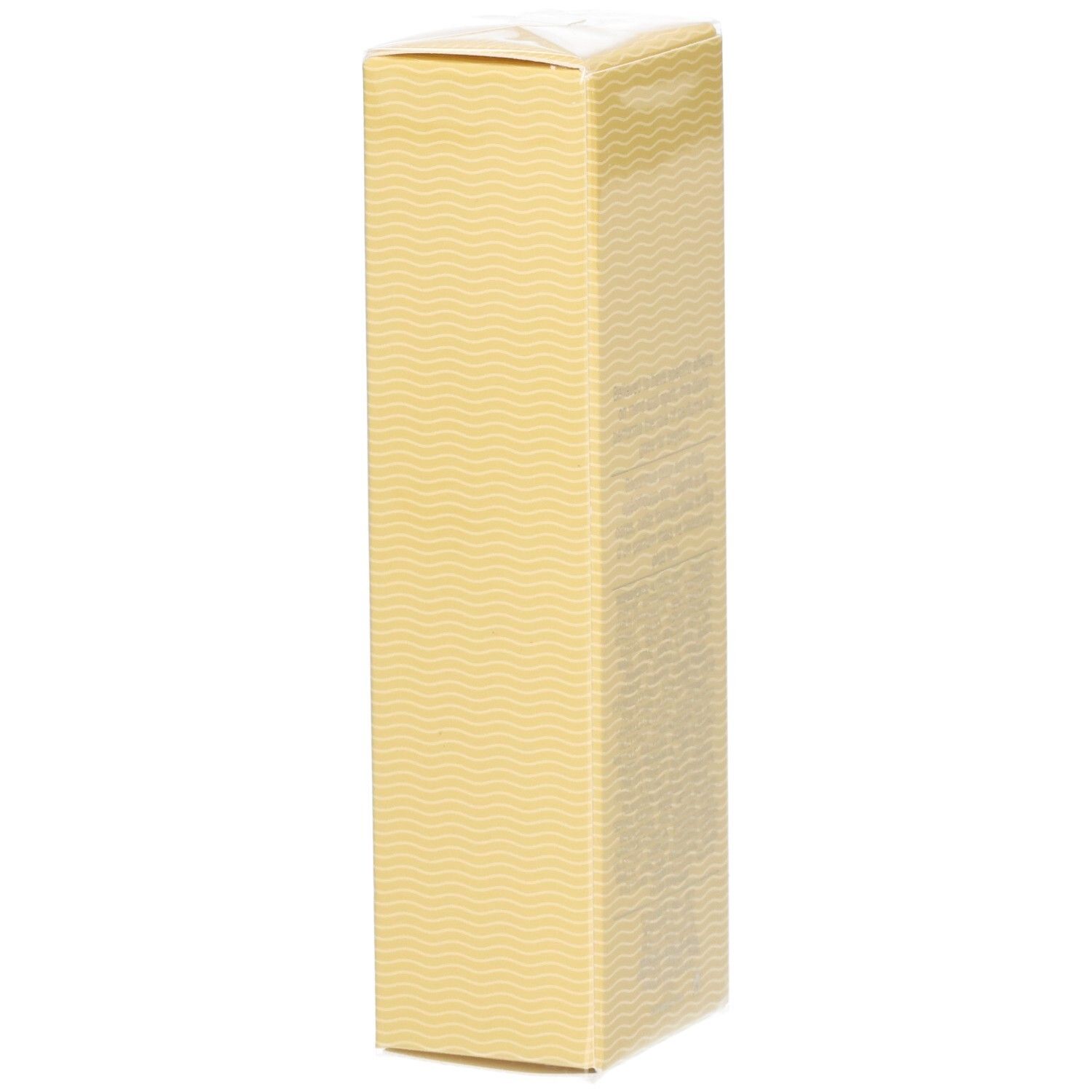 Côté de l'emballage Aromatics Elixir Parfum Spray avec motif ondulé et texte produit.