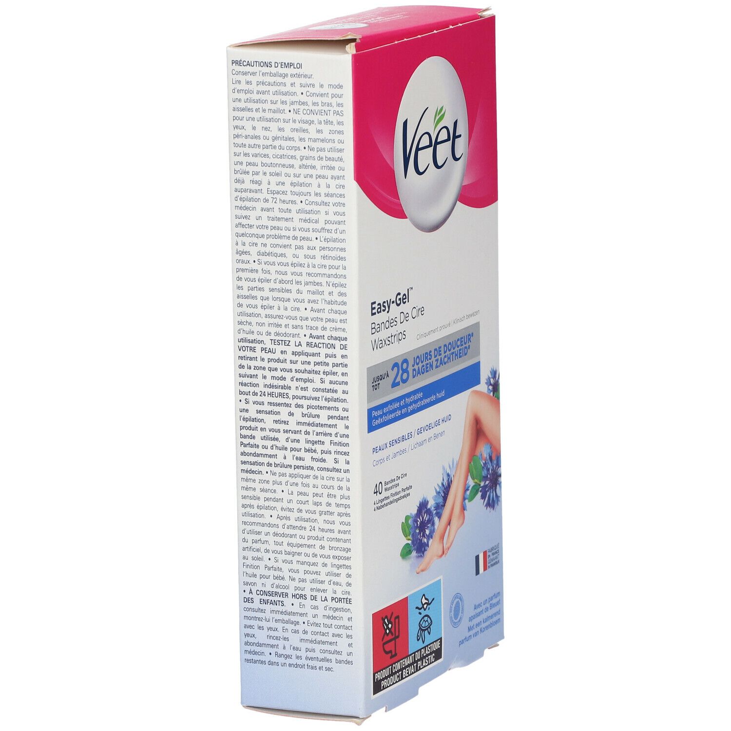 Veet Bandes de Cire Froide Easy-Gelwax™ Peaux Sensibles
