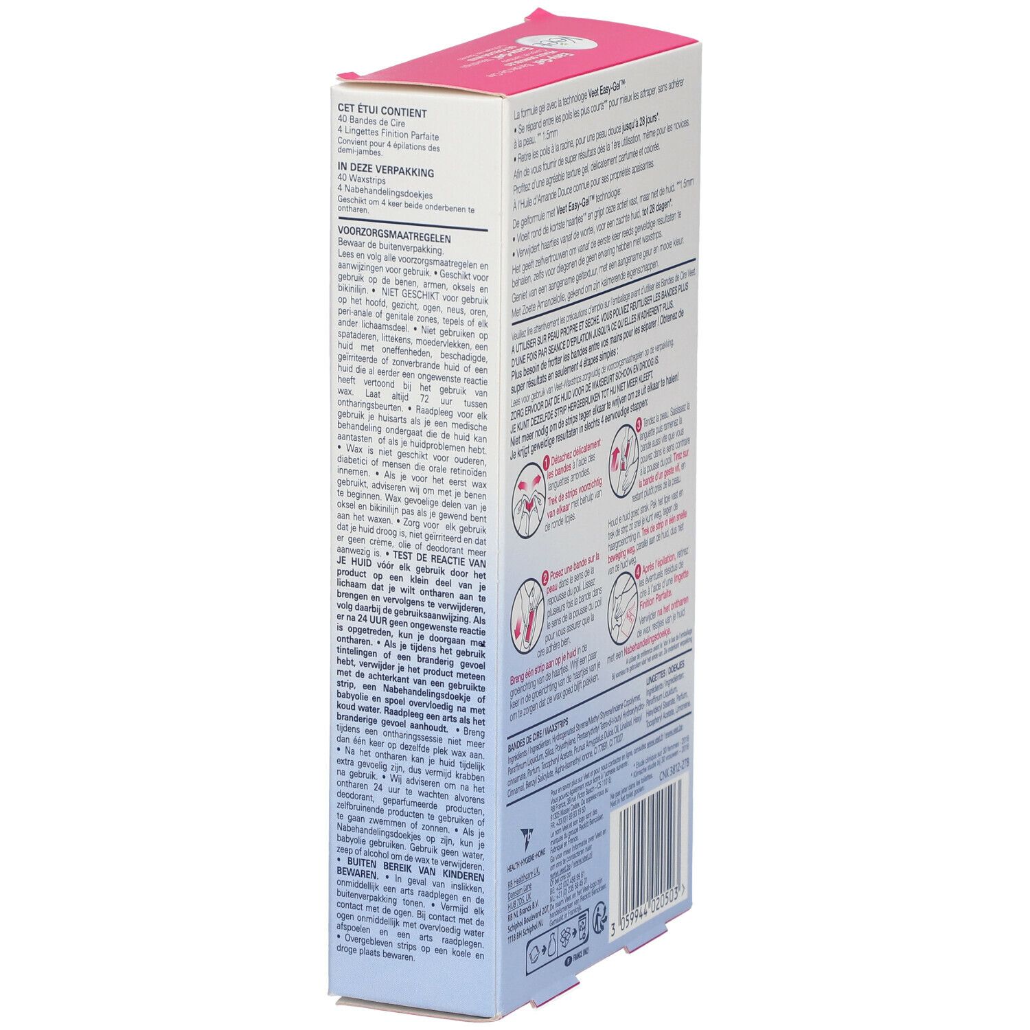 Veet Bandes de Cire Froide Easy-Gelwax™ Peaux Sensibles
