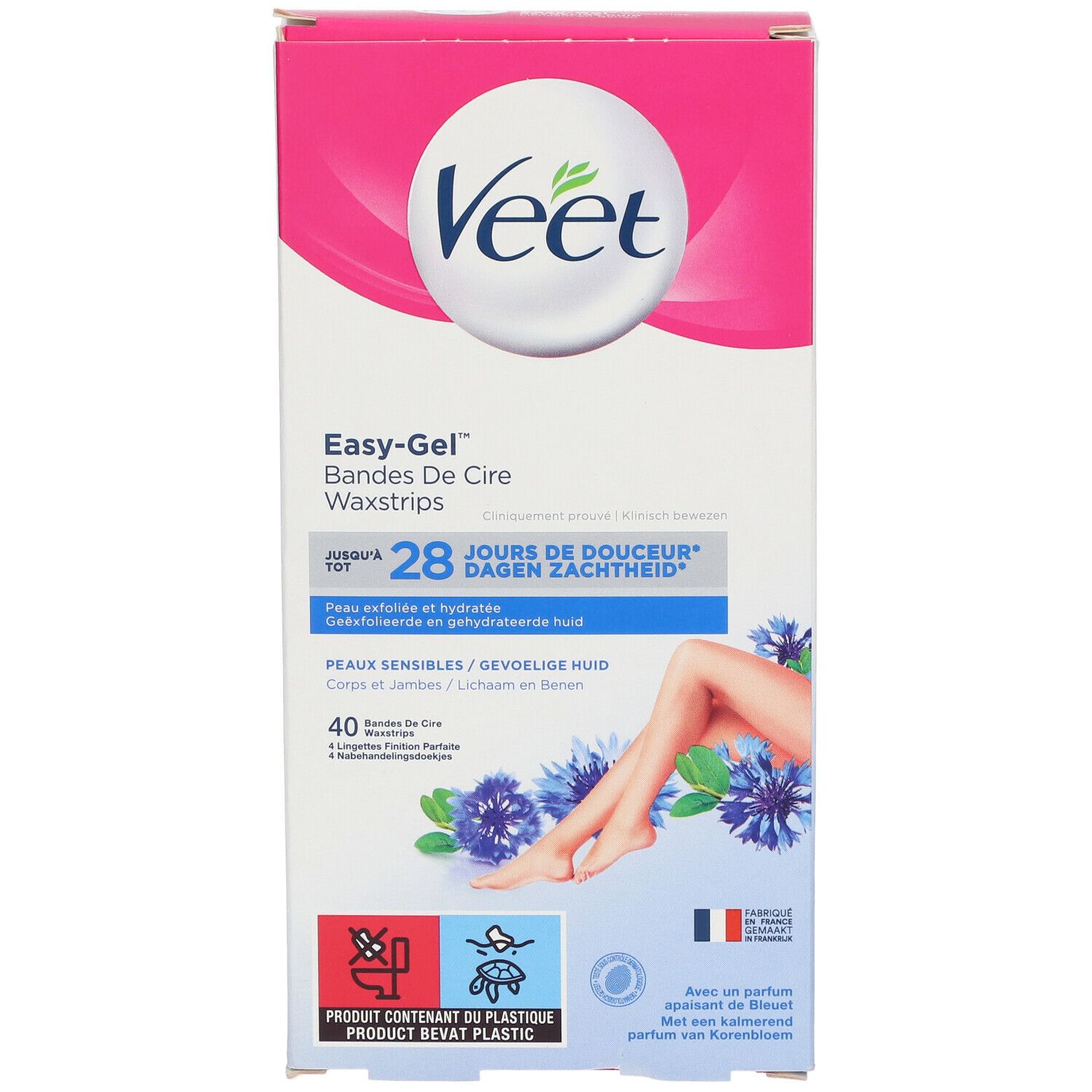 Veet Bandes de Cire Froide Easy-Gelwax™ Peaux Sensibles