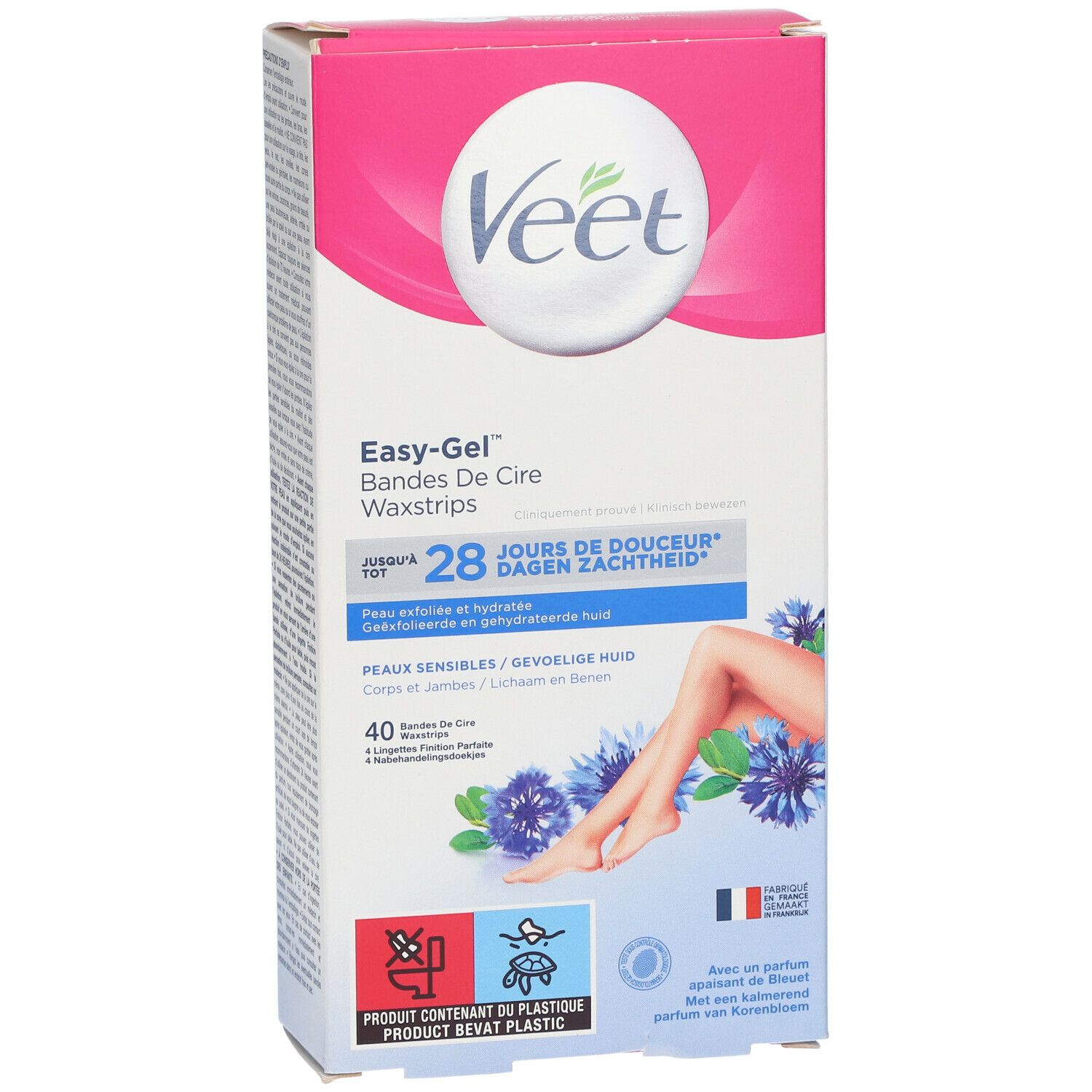 Veet Bandes de Cire Froide Easy-Gelwax™ Peaux Sensibles