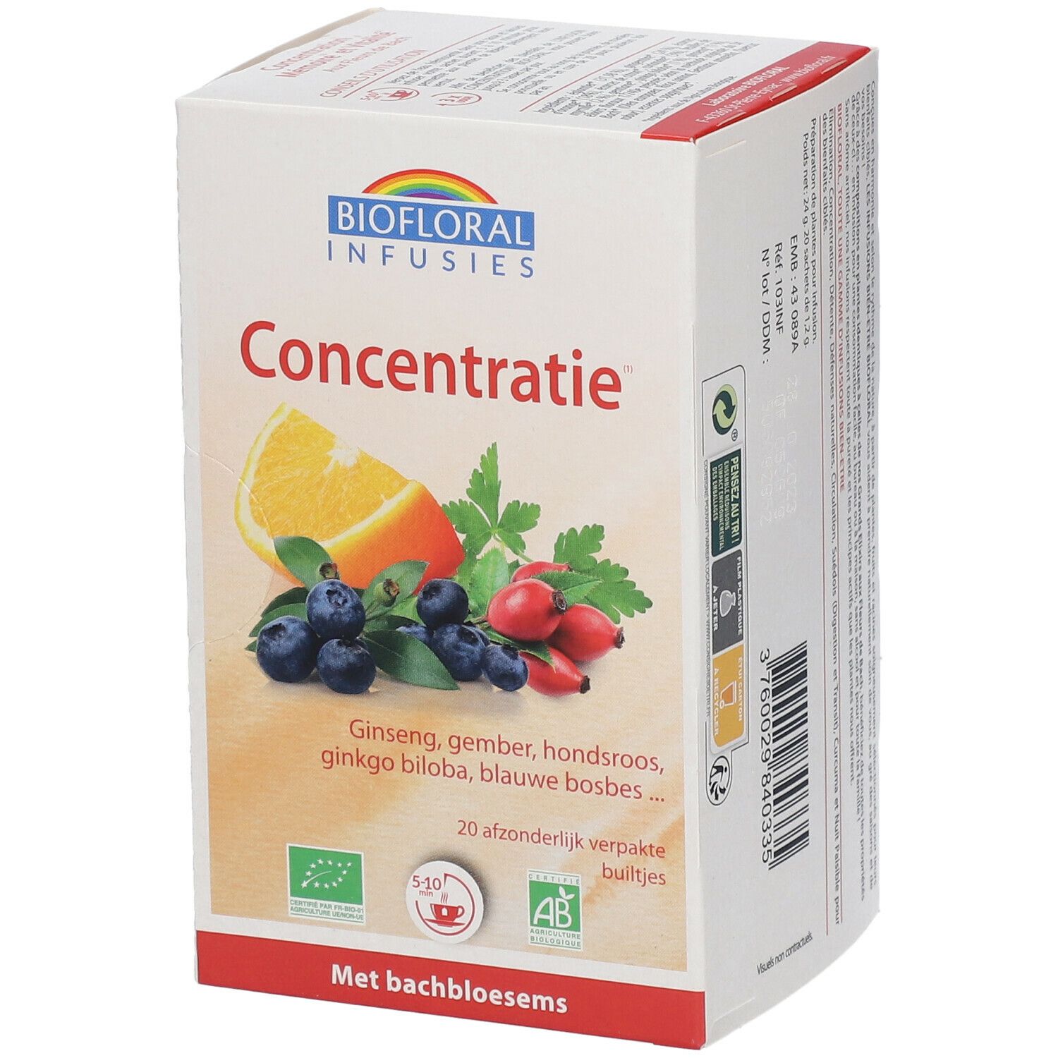 BIOFLORAL Infusion Concentration - Mémoire et Vitalité aux Fleurs de Bach BIO