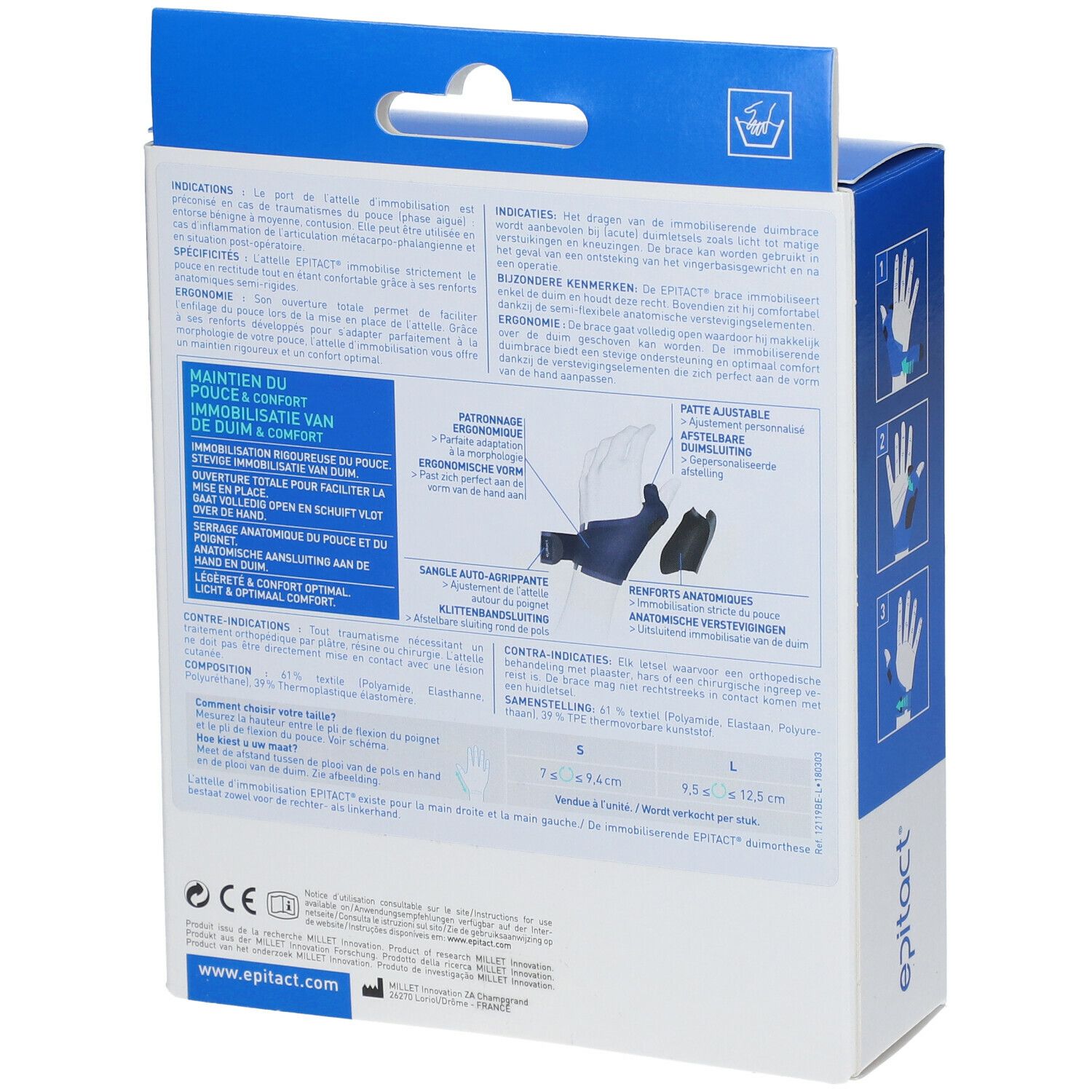 EPITACT Attelle Pouce d'Immobilisation Droite S