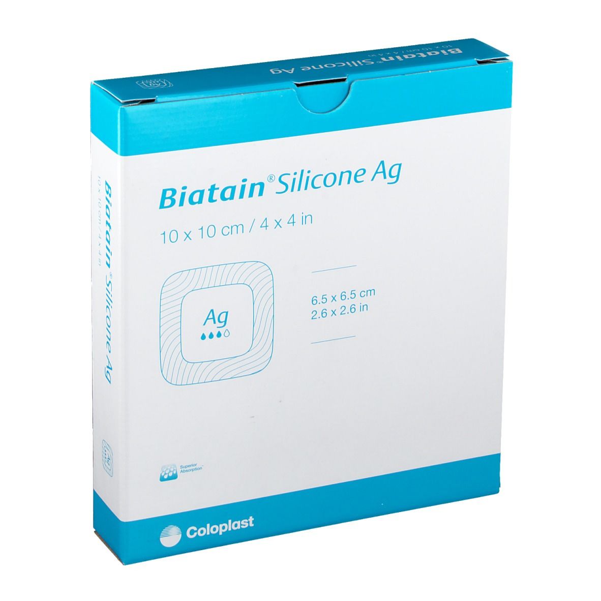Coloplast Biatain® Silicone Ag 10 x 10 cm