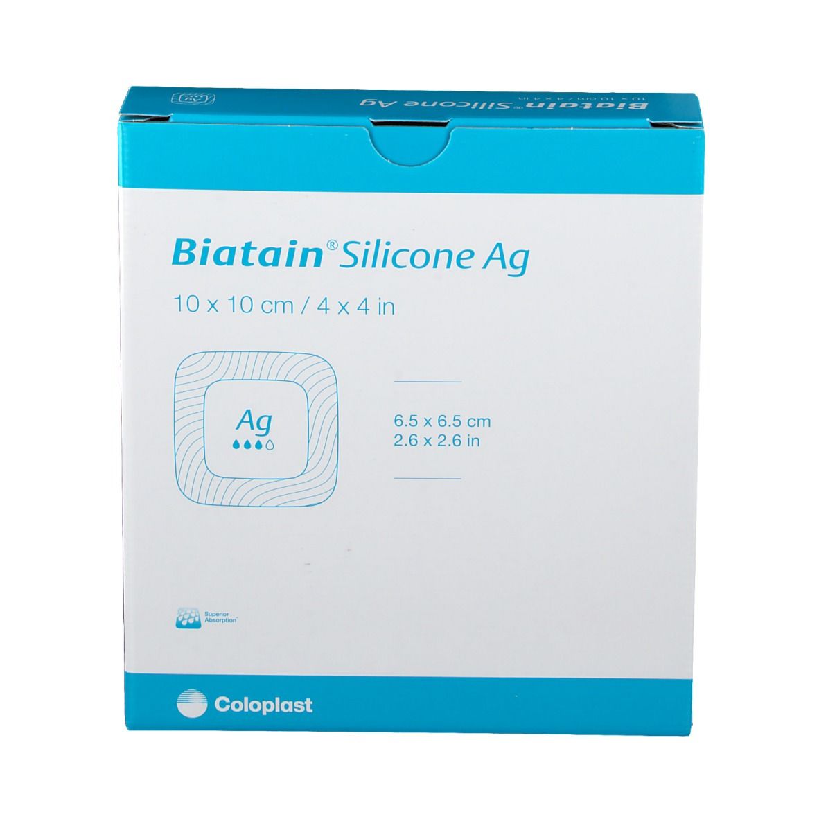 Coloplast Biatain® Silicone Ag 10 x 10 cm