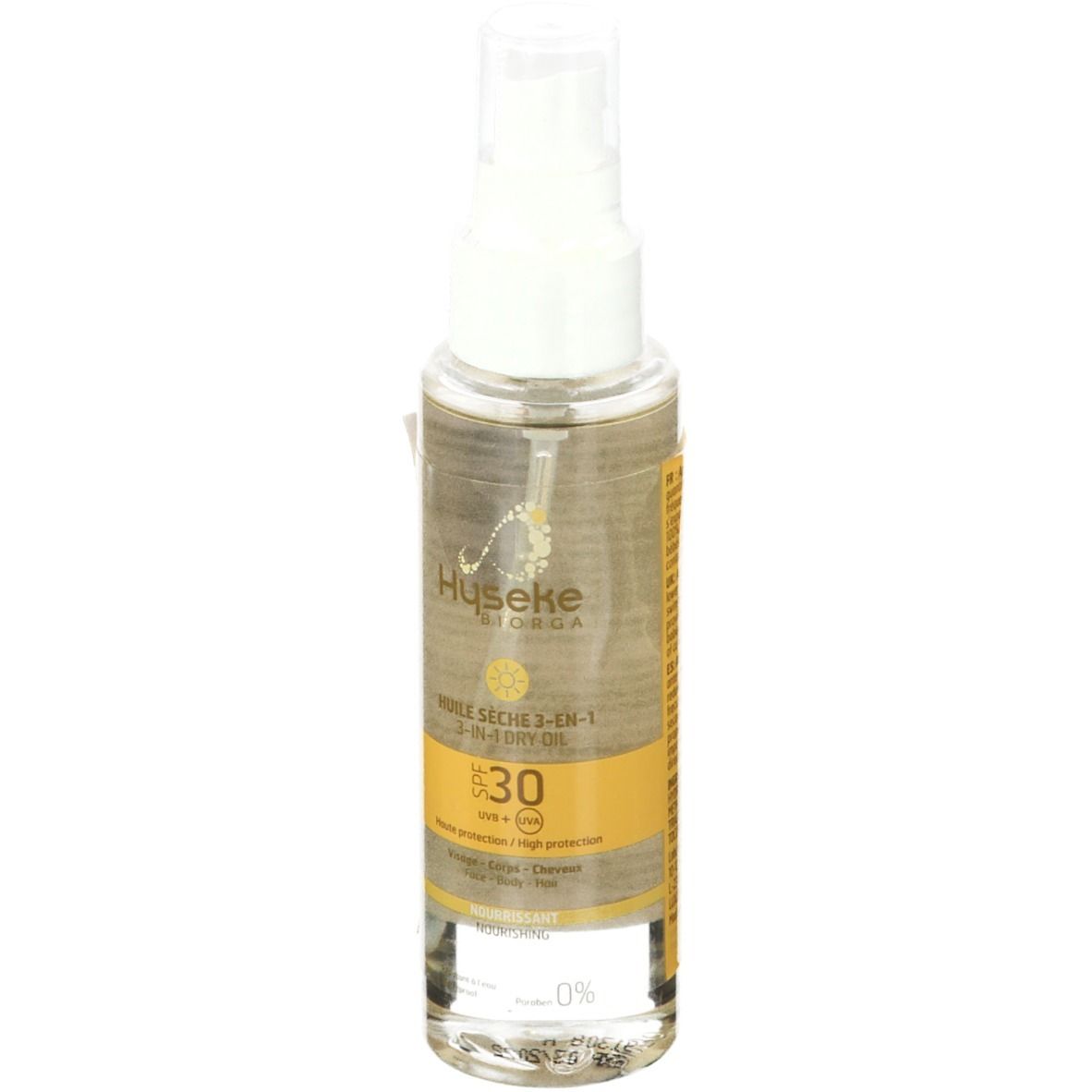 Hyseke BIORGA Huile Sèche Solaire 3 en 1 SPF30