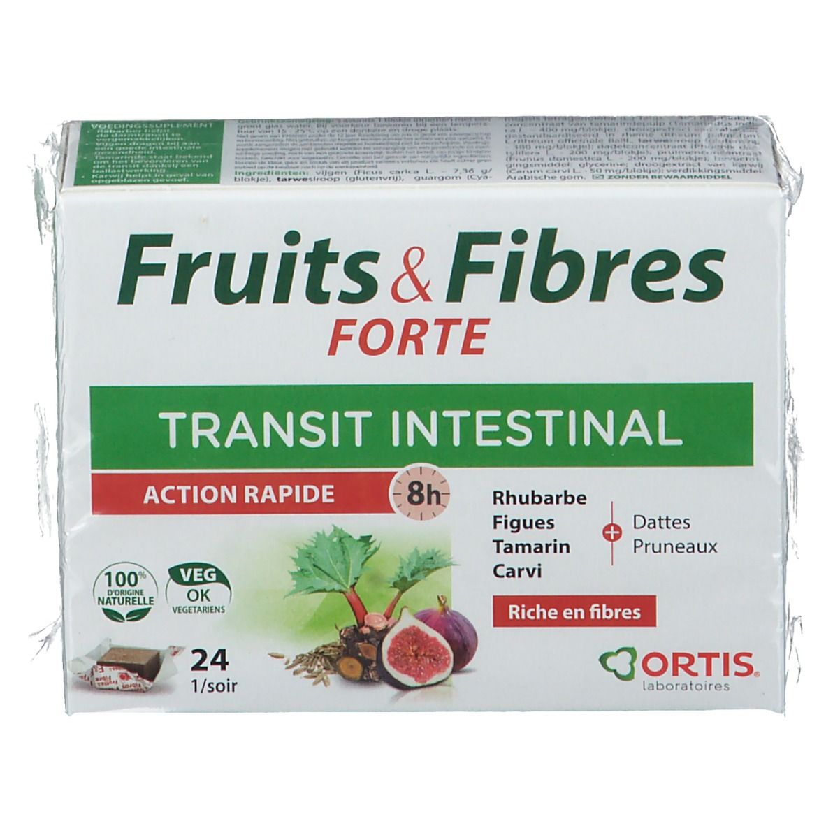 ORTIS® Fruits & Fibres Forte Transit intestinal 24 cubes