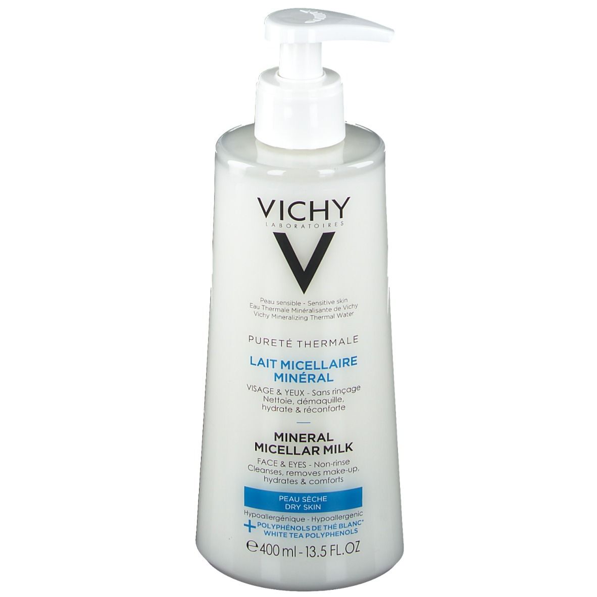 Vichy Pureté Thermale Minéral Lait nettoyant micellaire pour peau sèche