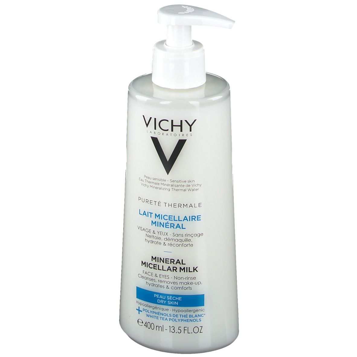 Vichy Pureté Thermale Minéral Lait nettoyant micellaire pour peau sèche
