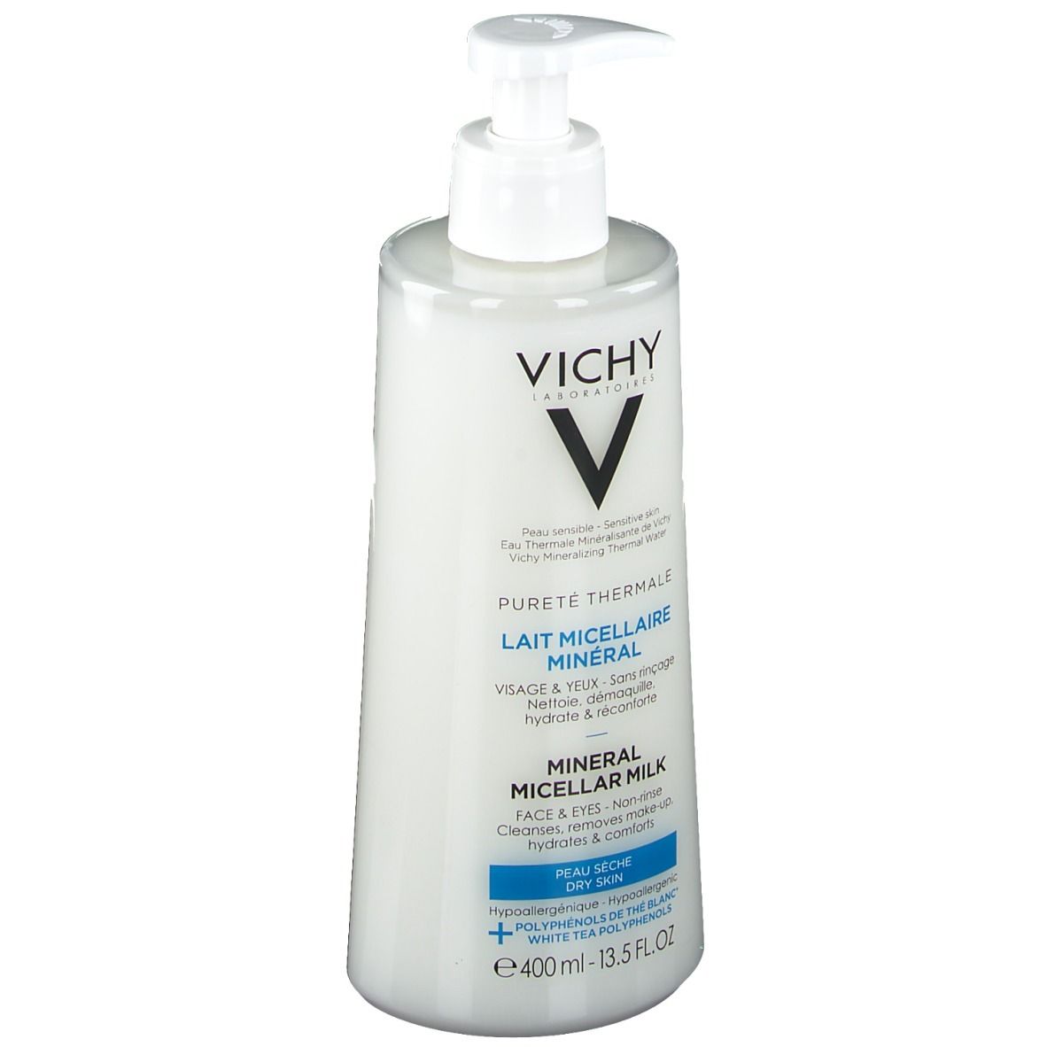 Vichy Pureté Thermale Minéral Lait nettoyant micellaire pour peau sèche
