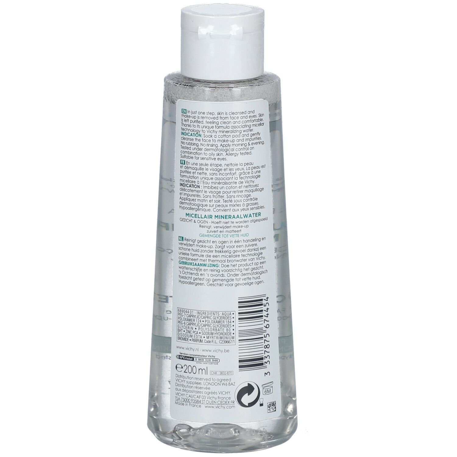 VICHY Pureté Thermale Eau Micellaire Minérale Peau grasse à mixte