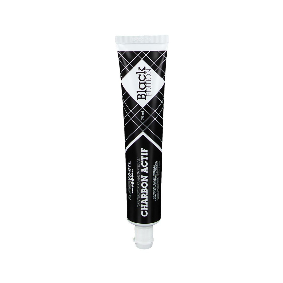 SUPER WHITE BLACK EDITION Dentifrice blancheur au Charbon Actif