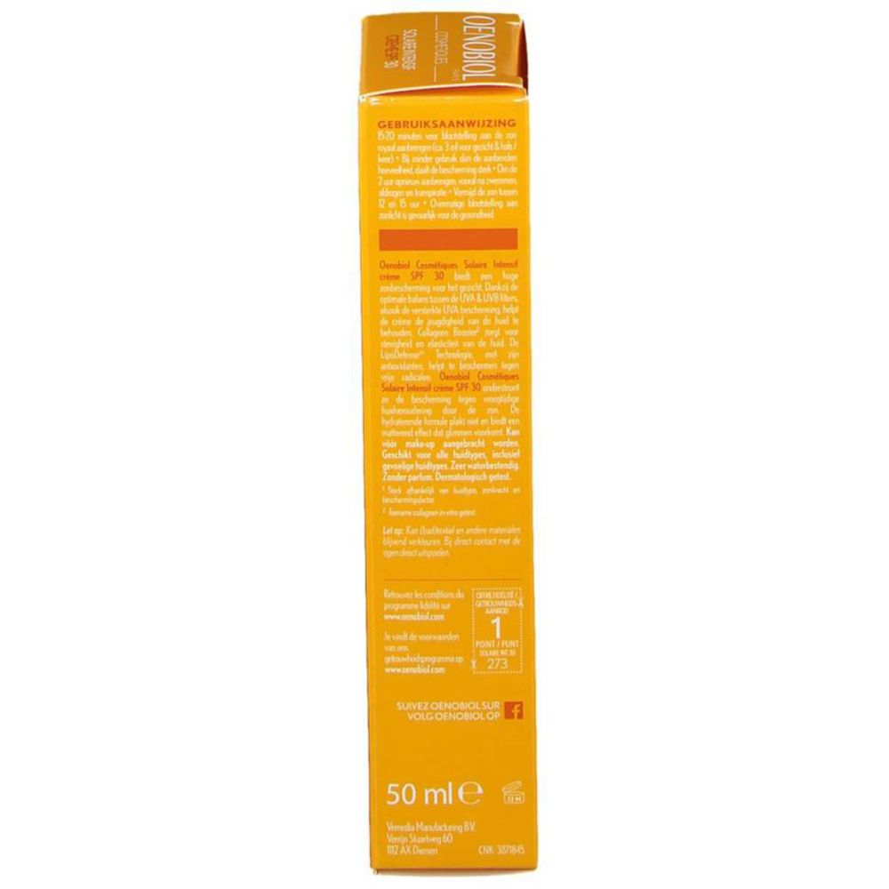 Oenobiol Cosmetiques Solaire Intensif Crème SPF 30+