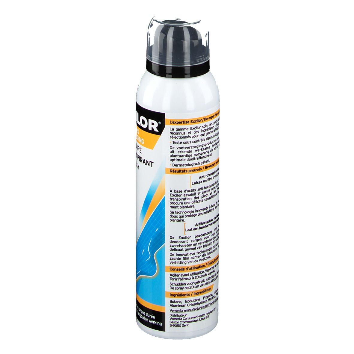 eXcilor® Soin des pieds Spray-poudre anti-transpirant