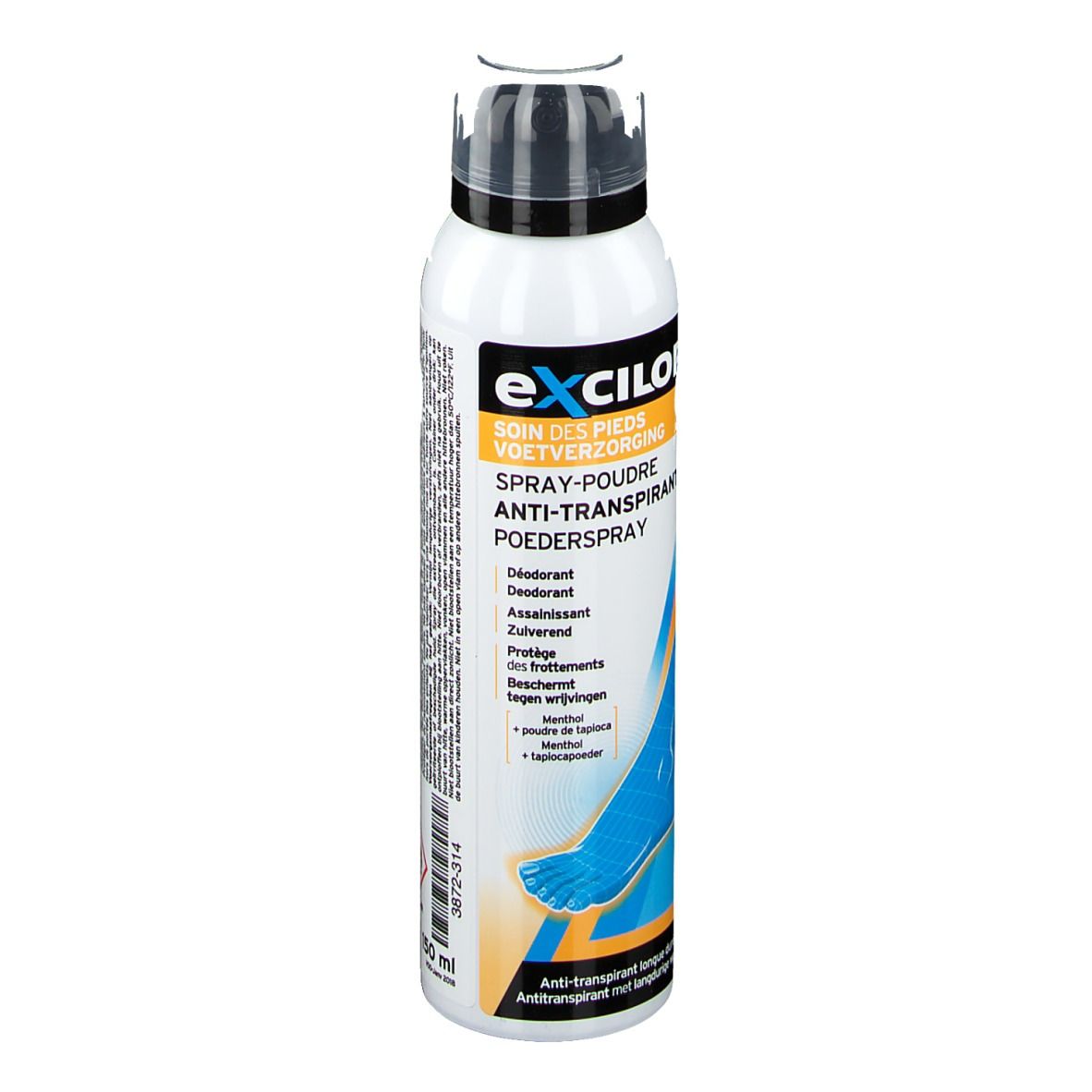 eXcilor® Soin des pieds Spray-poudre anti-transpirant