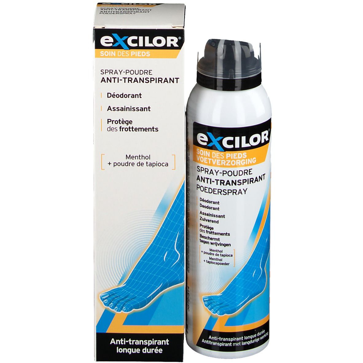 eXcilor® Soin des pieds Spray-poudre anti-transpirant