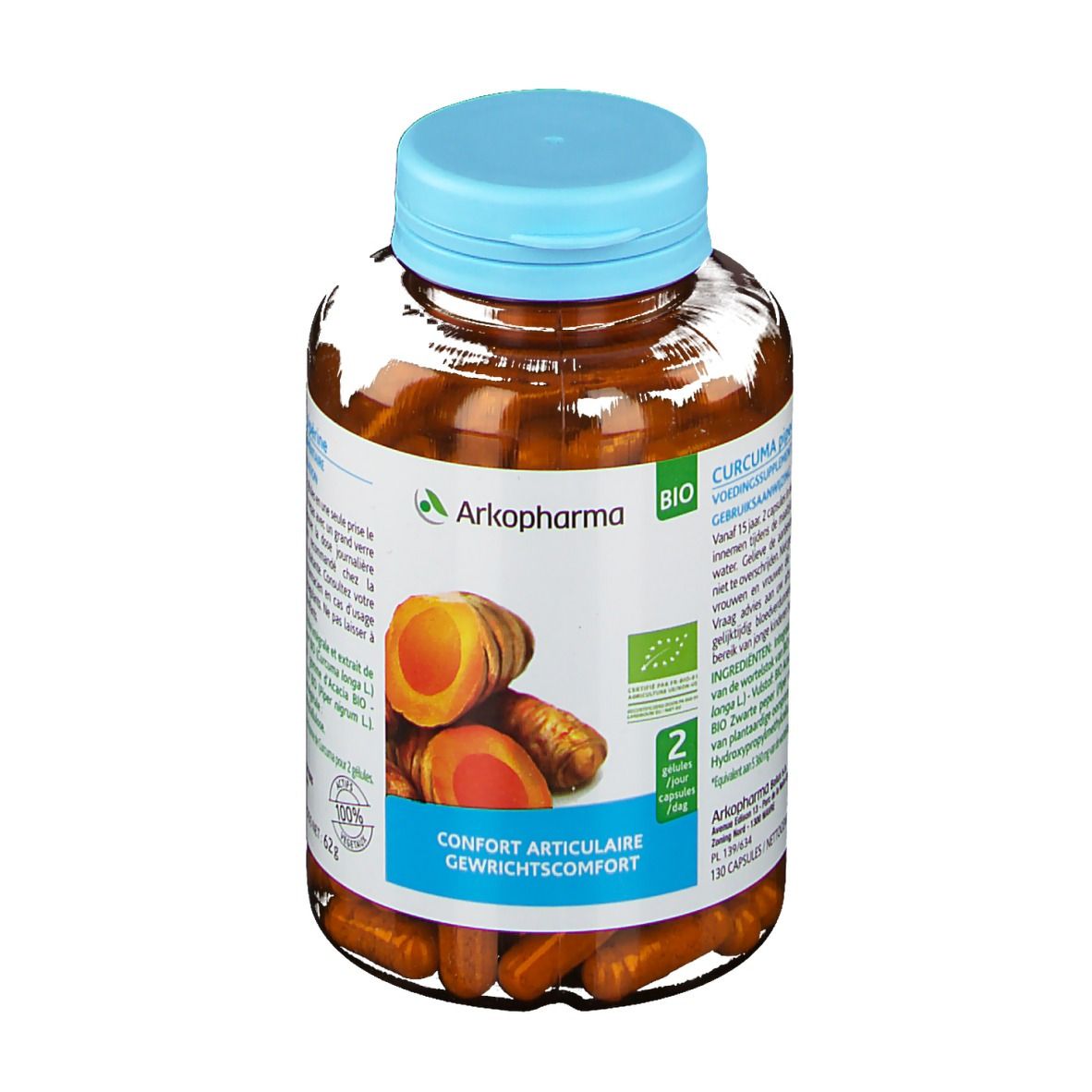 ARKOGELULES CURCUMA PIPERINE 130 GELULES ARKOPHARMA