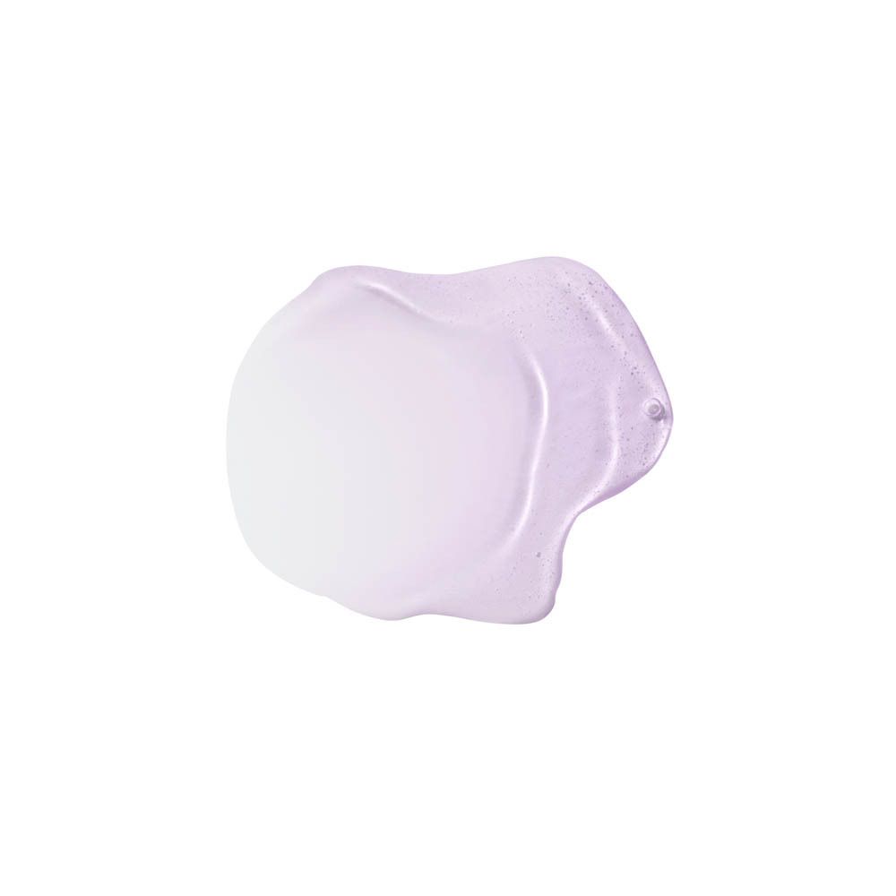 Gouttes de liquide violet et texte indiquant 'Peelt'.