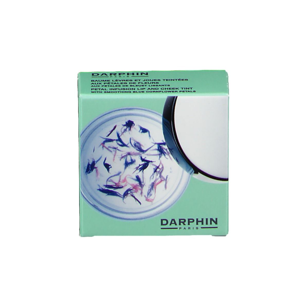 Emballage du produit. Boîte vert clair avec image et texte du produit. Logo DARPHIN en bas.