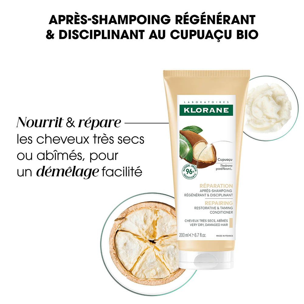 Tube Klorane Après-shampoing avec fruit et feuilles de Cupuaçu. 200ml.