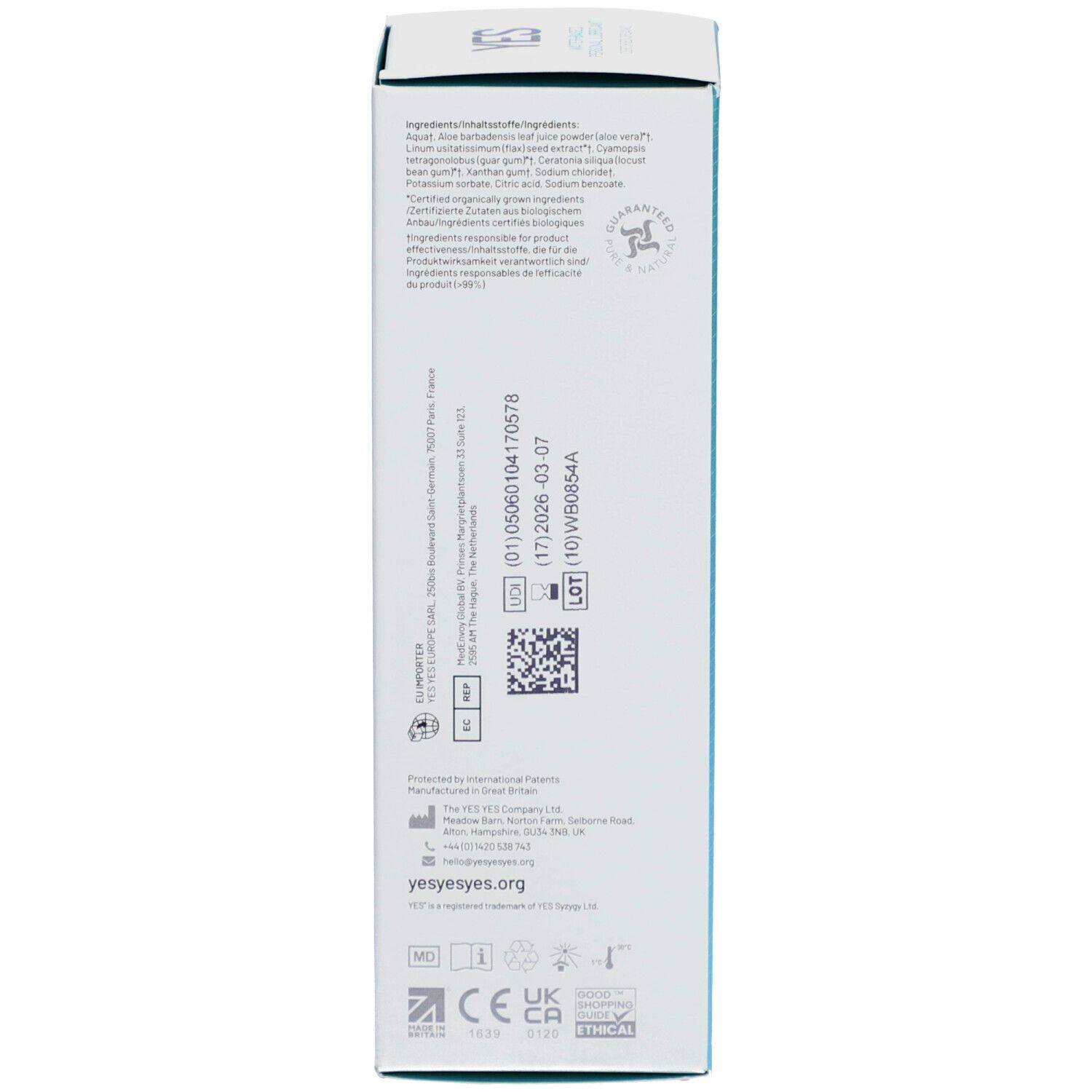 YES WB Water-Based Personal Lubricant