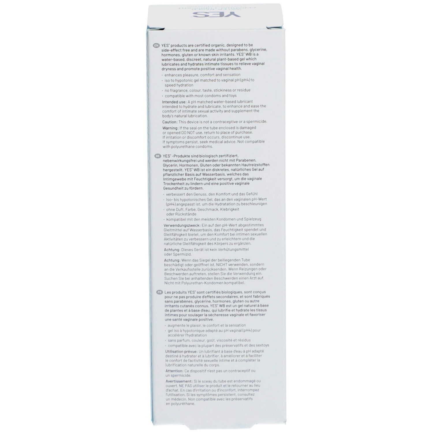 YES WB Water-Based Personal Lubricant