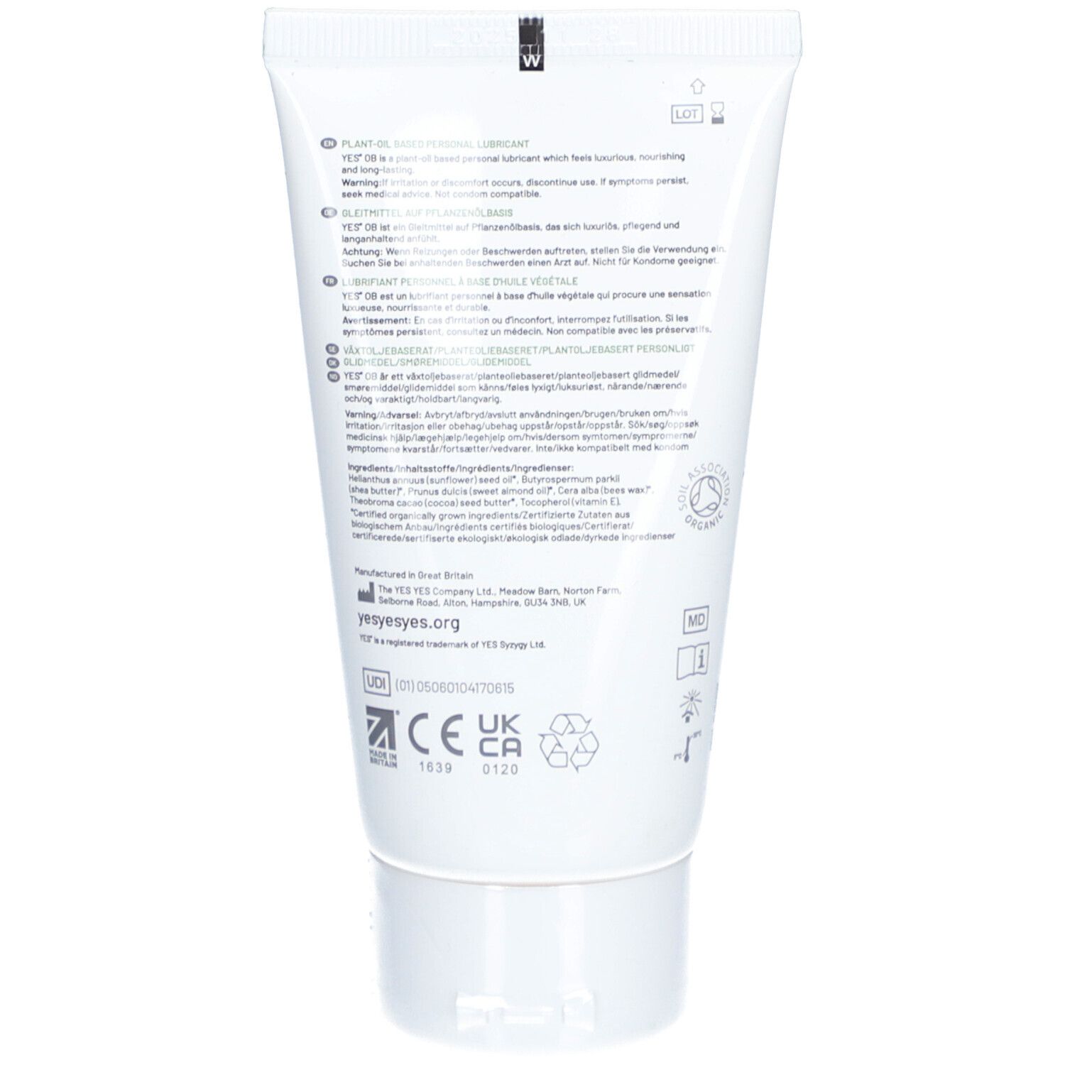 YES® OB Lubrifiant à base d'huile végétale