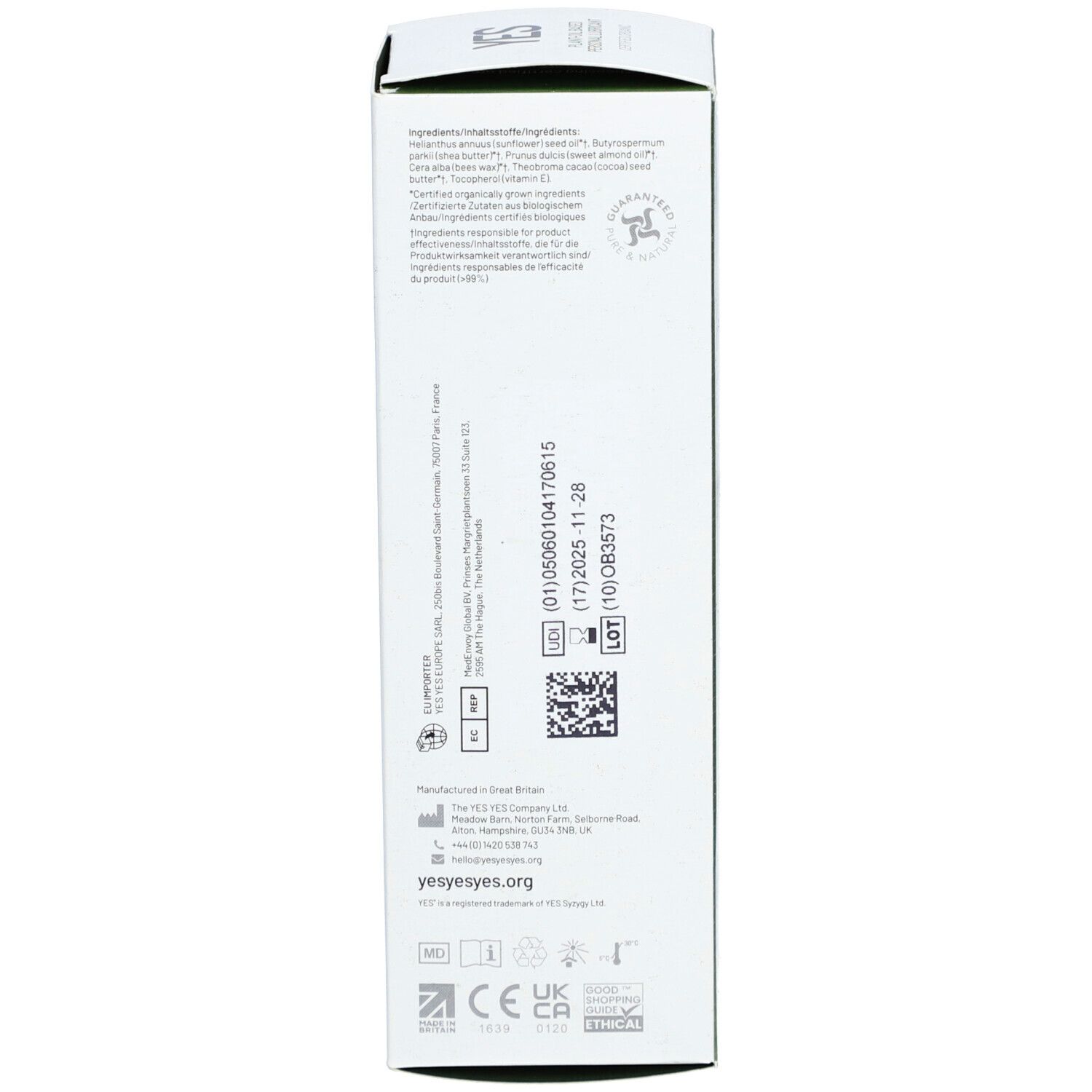 YES® OB Lubrifiant à base d'huile végétale