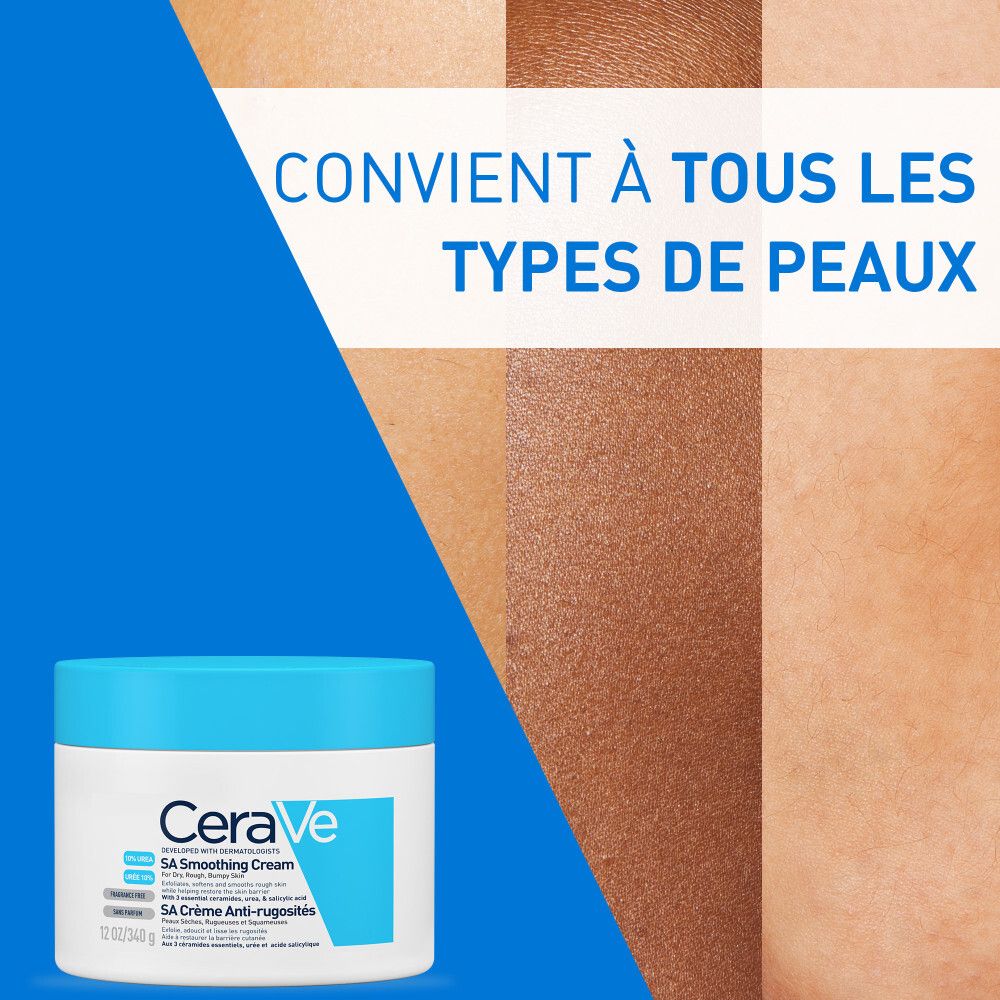 CeraVe SA Crème Anti-rugosités pour les peaux très sèches, rugueuses 177 ml