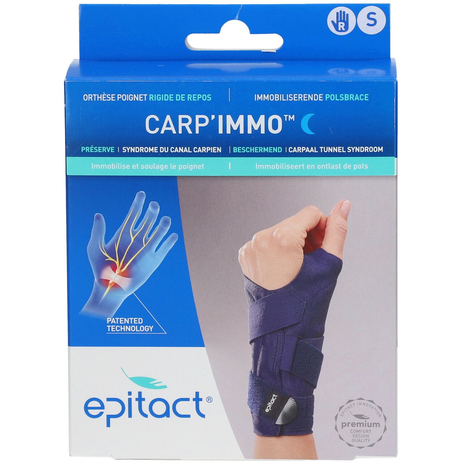 EPITACT CARP'IMMO Orthèse Poignet Rigide de Repos Droite S