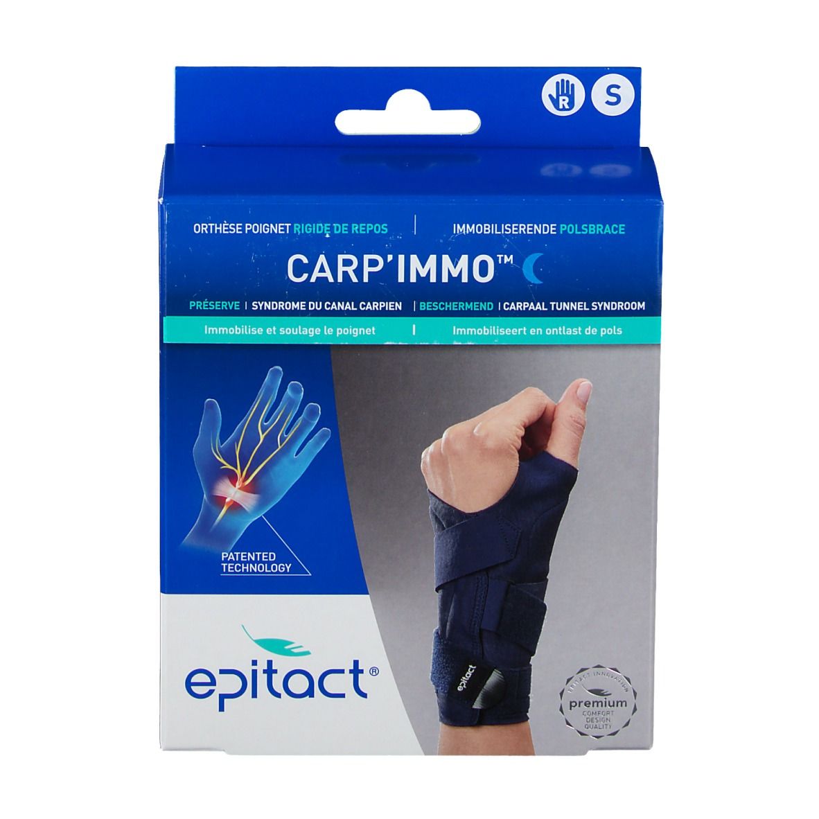 EPITACT CARP'IMMO Orthèse Poignet Rigide de Repos Droite S