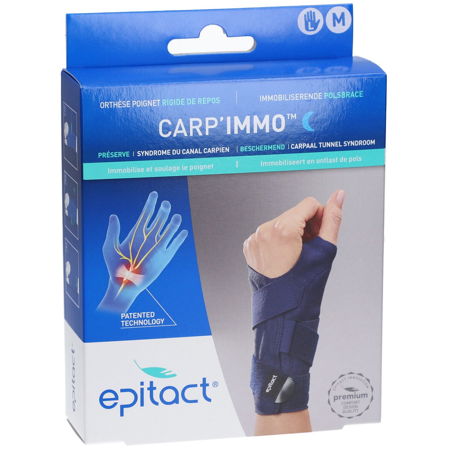 EPITACT CARP'IMMO Orthèse Poignet Rigide de Repos Gauche M