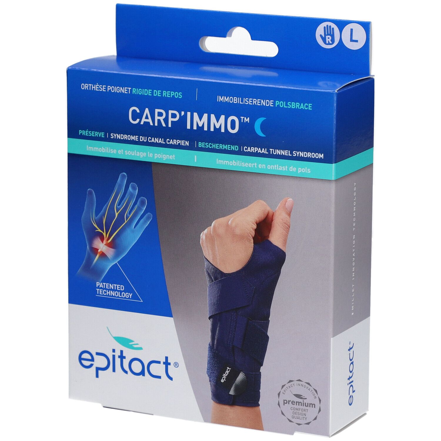 EPITACT CARP'IMMO Orthèse Poignet Rigide de Repos Droite L